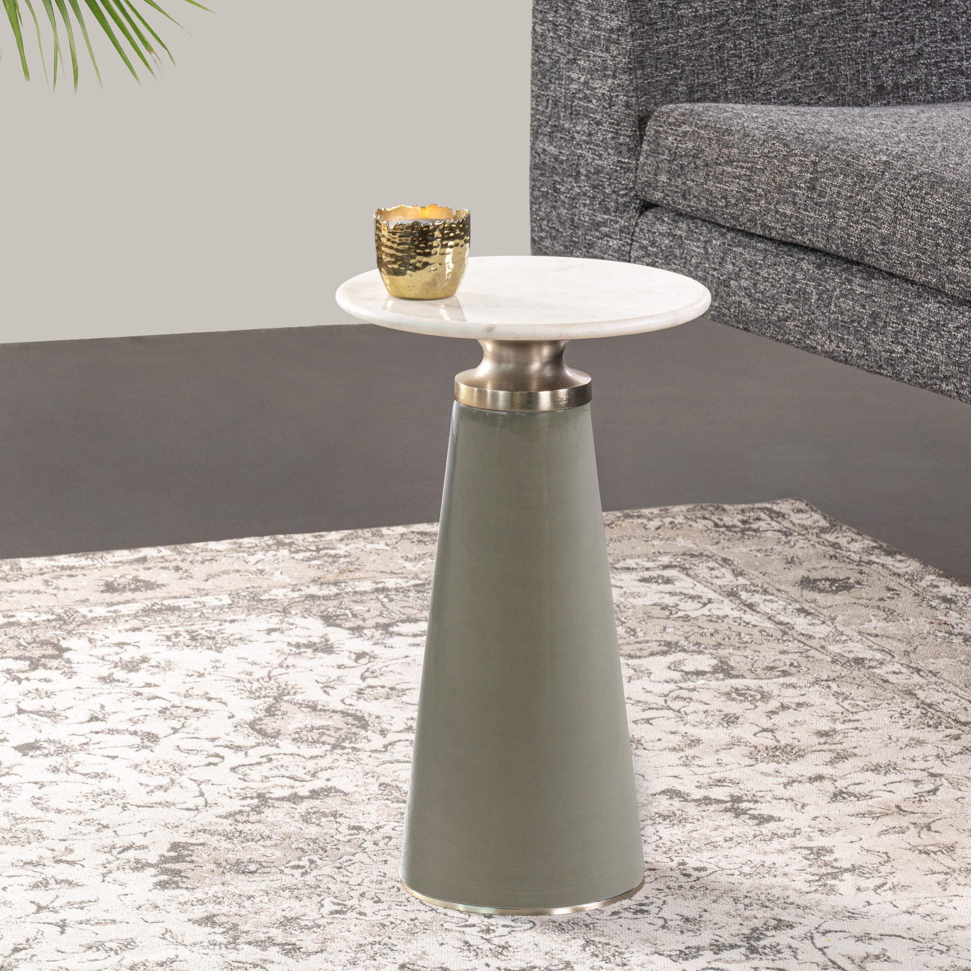 

Drinktable Glass Base White Marble Top 30 *51 cm