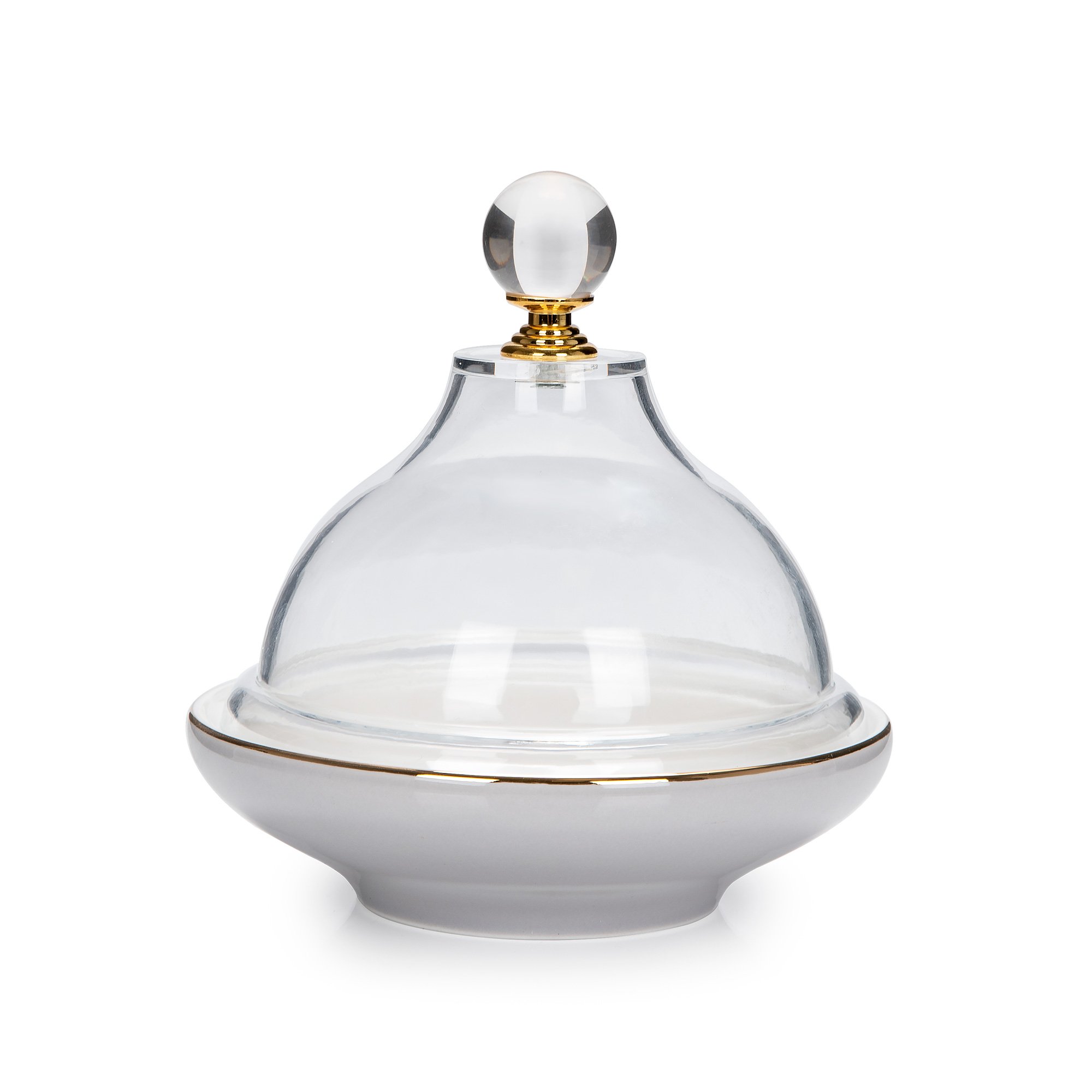 

Dallaty grey porcelain date bowl with lid 13*13*12 cm