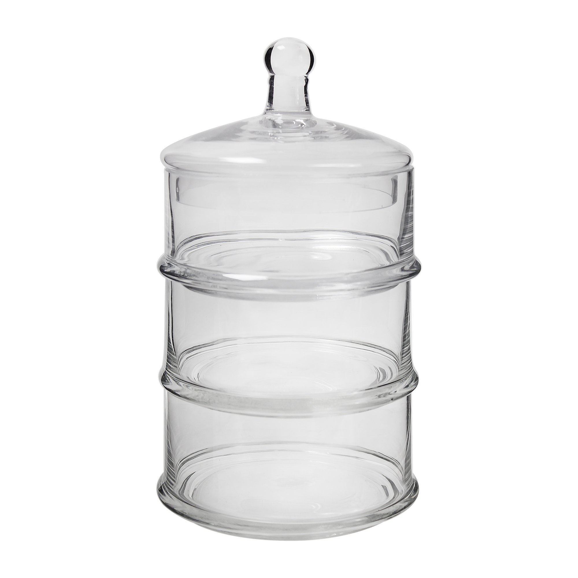 

Alberto transparent glass candy jar 3 layers with lid