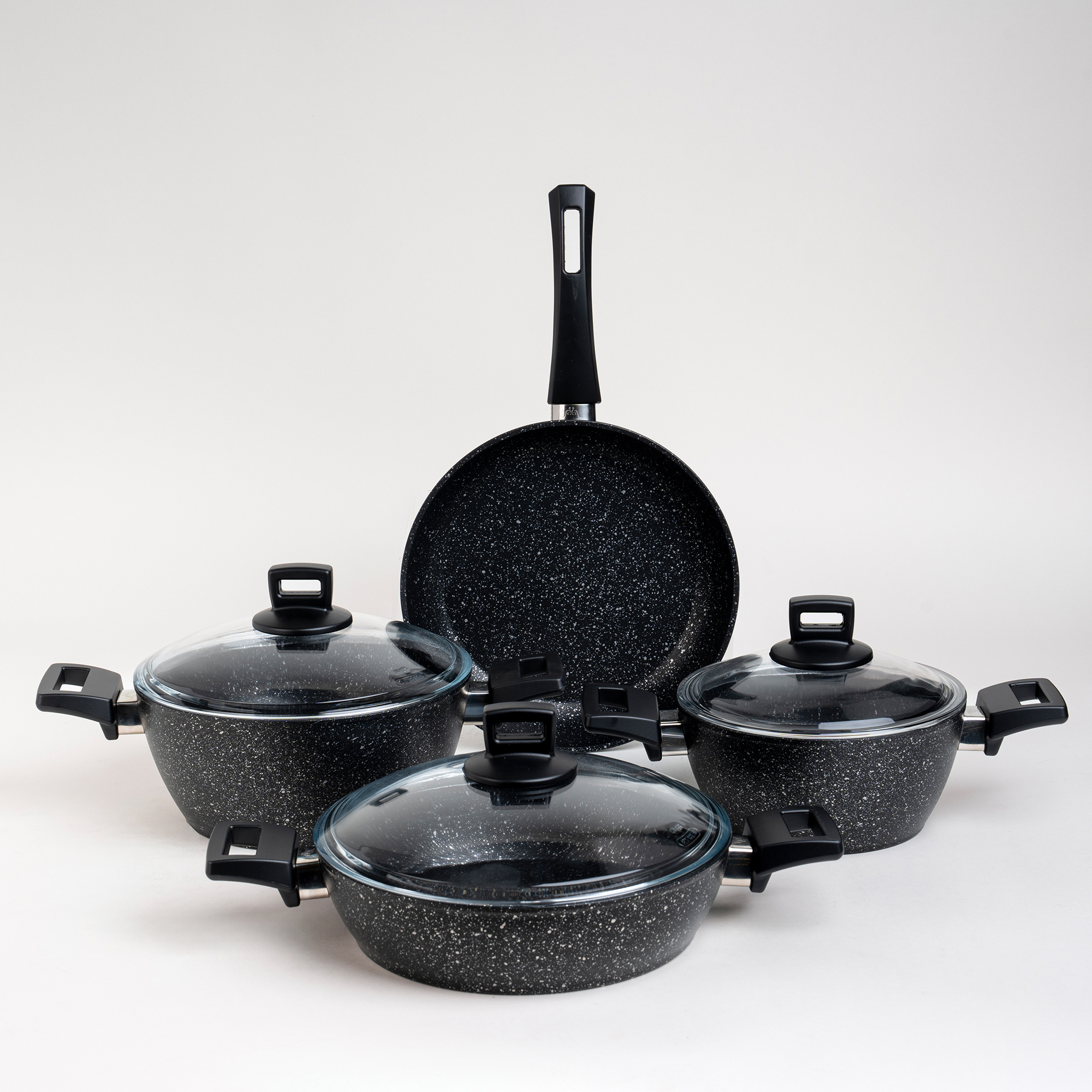 

Alberto dark grey 7 piece granite cookware set