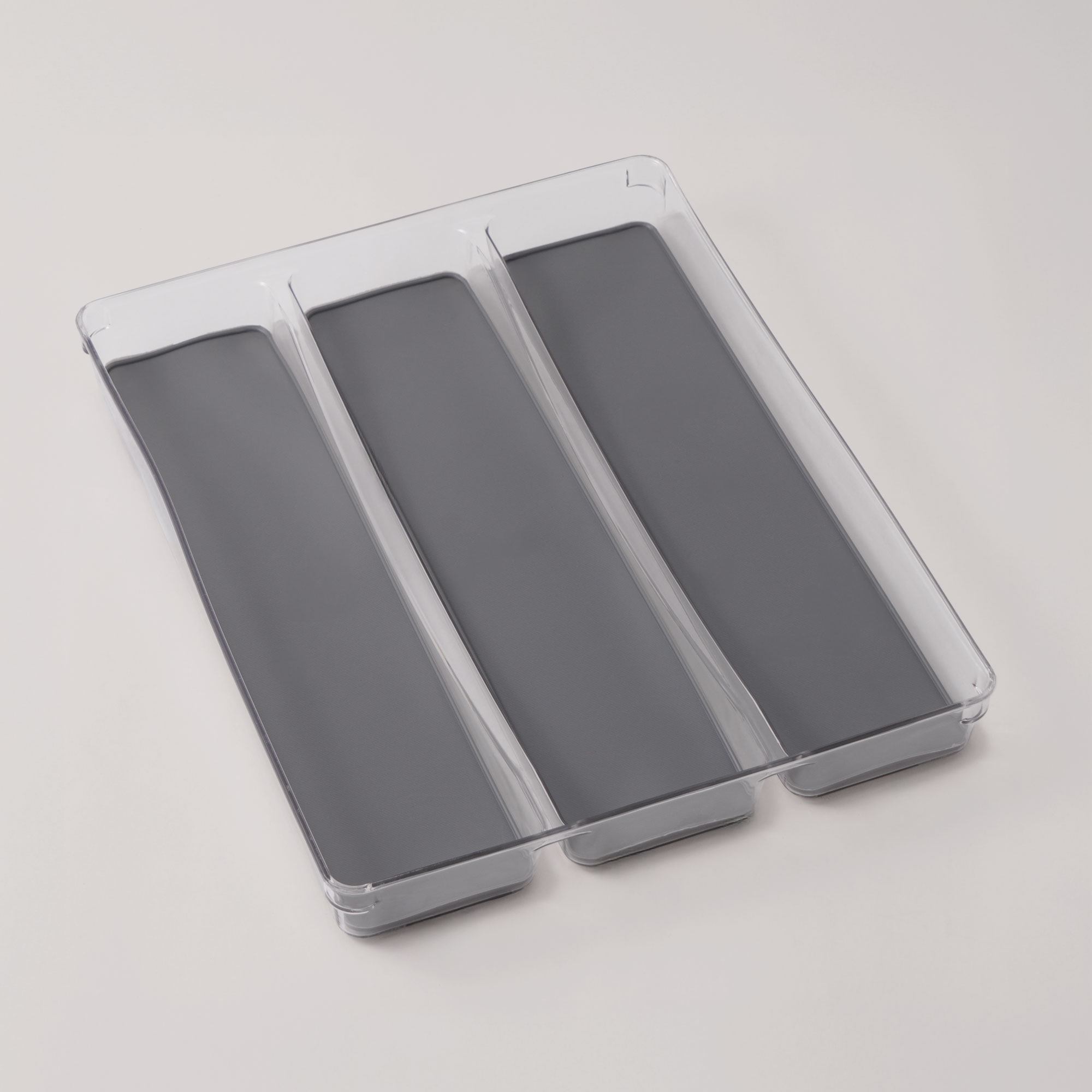 Alberto non slip 3 compartments drawer organizer 40*32*4.7cm, clear