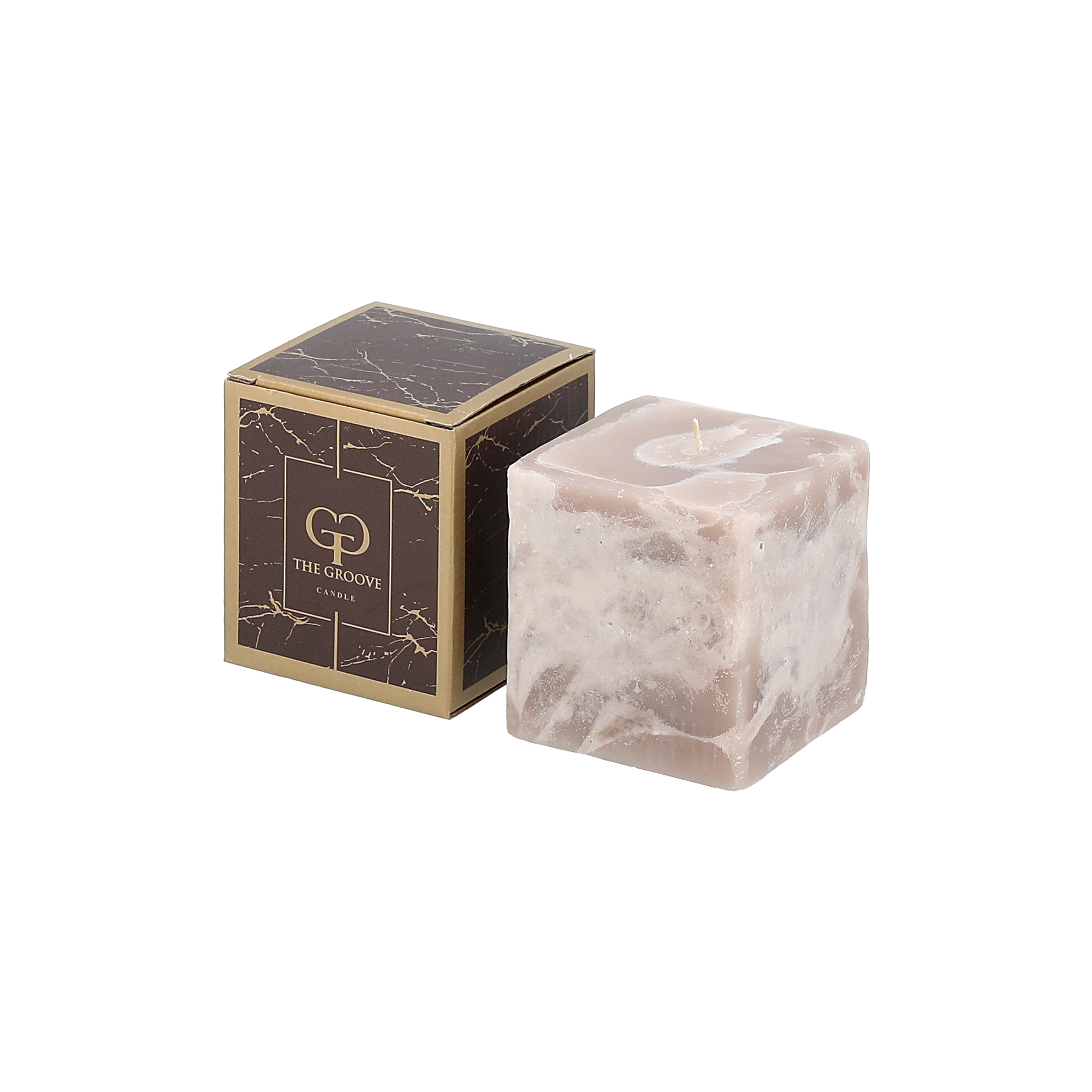 

Marble Square Candle 8*8*8 cm Milky Brown
