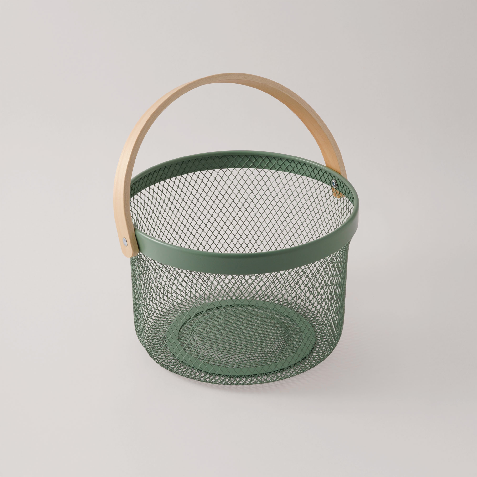 البرتو سلة فواكه معدنية بمقبض، أخضر 27.8*27*18 سم