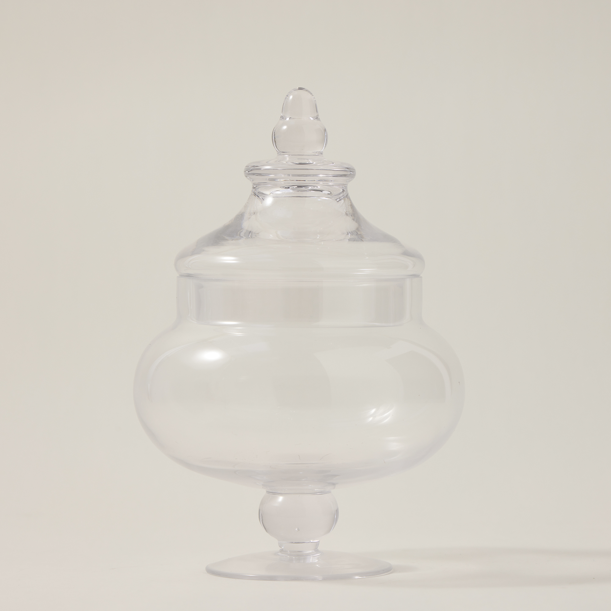 

Alberto transparent glass candy jar with lid & base
