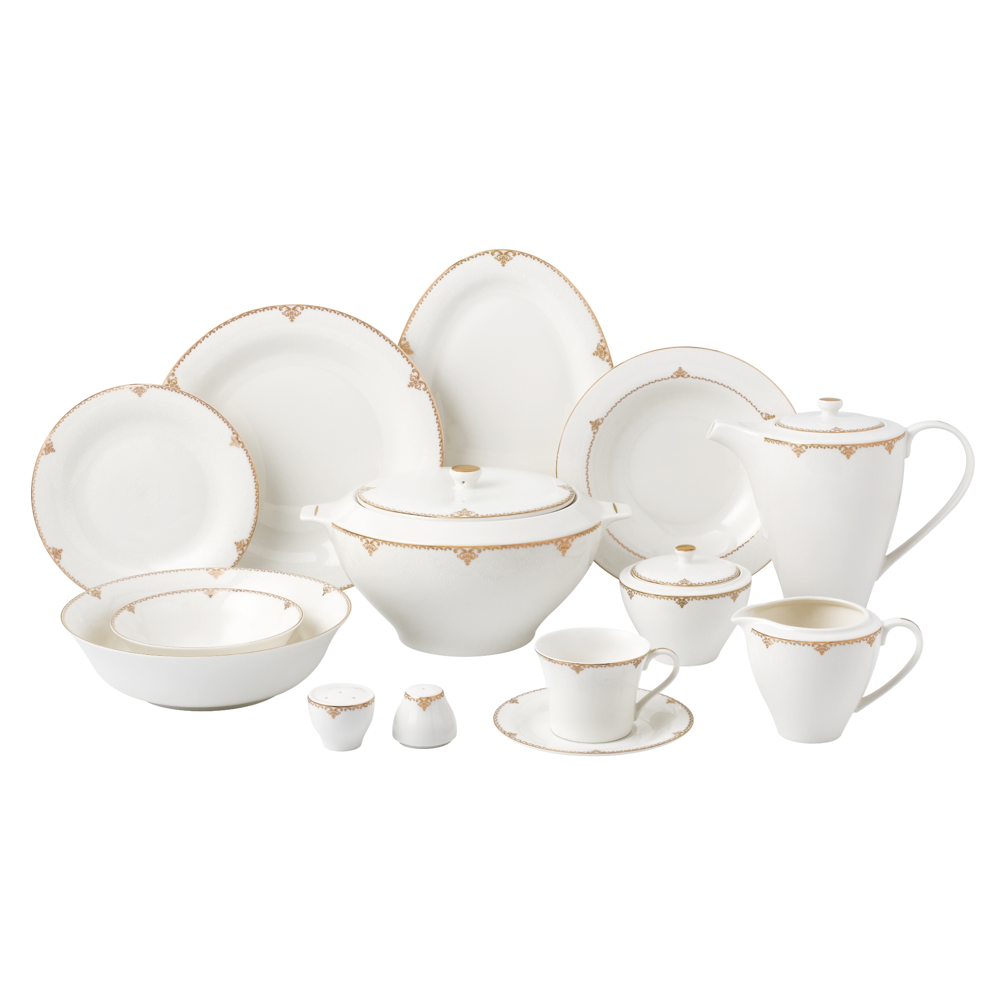 

La Mesa Bone Porcelain Dinner Set 85 Pieces Serve 12 Persons