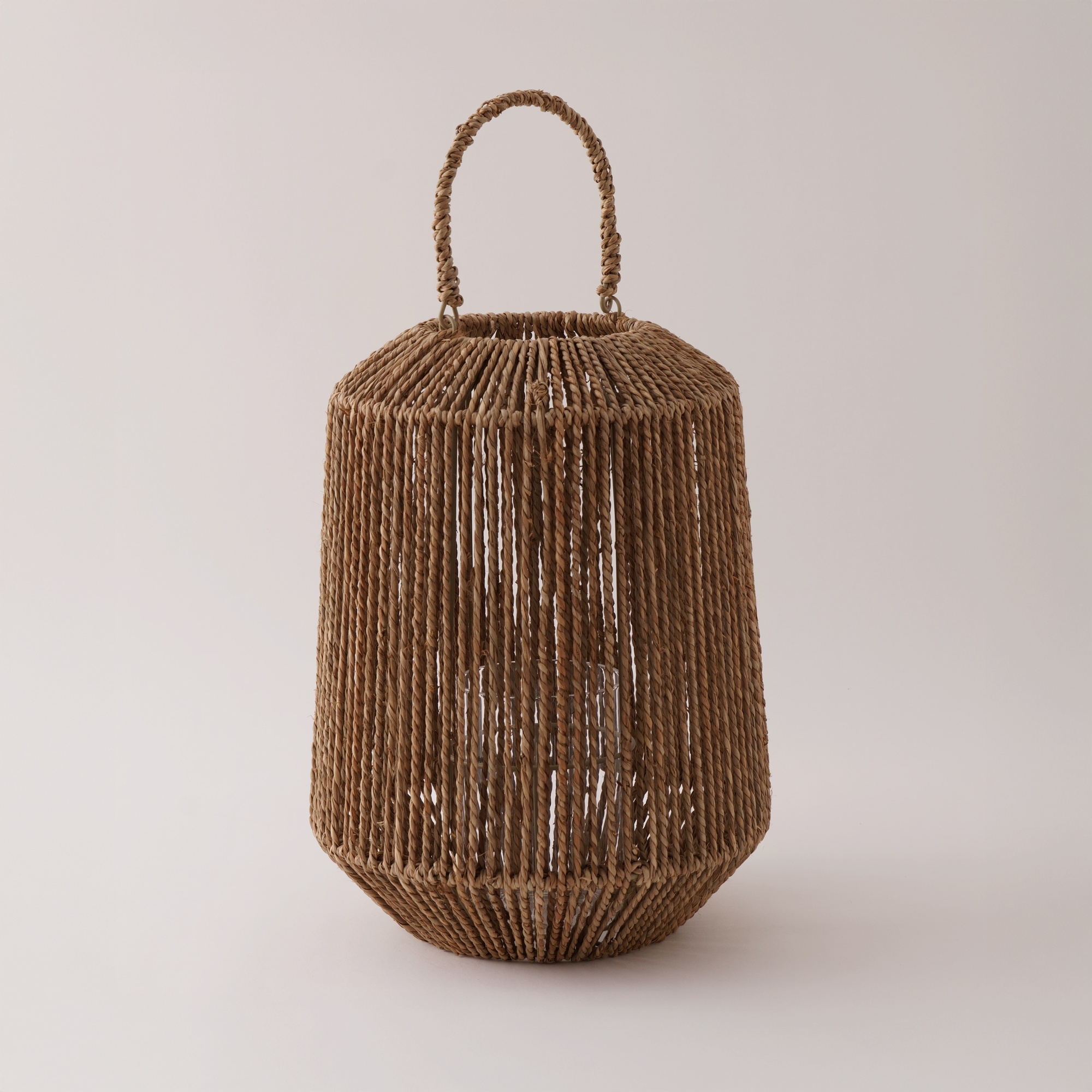 Homez Aura Lantern Rattan, Beige 25.5*25.5*37 Cm