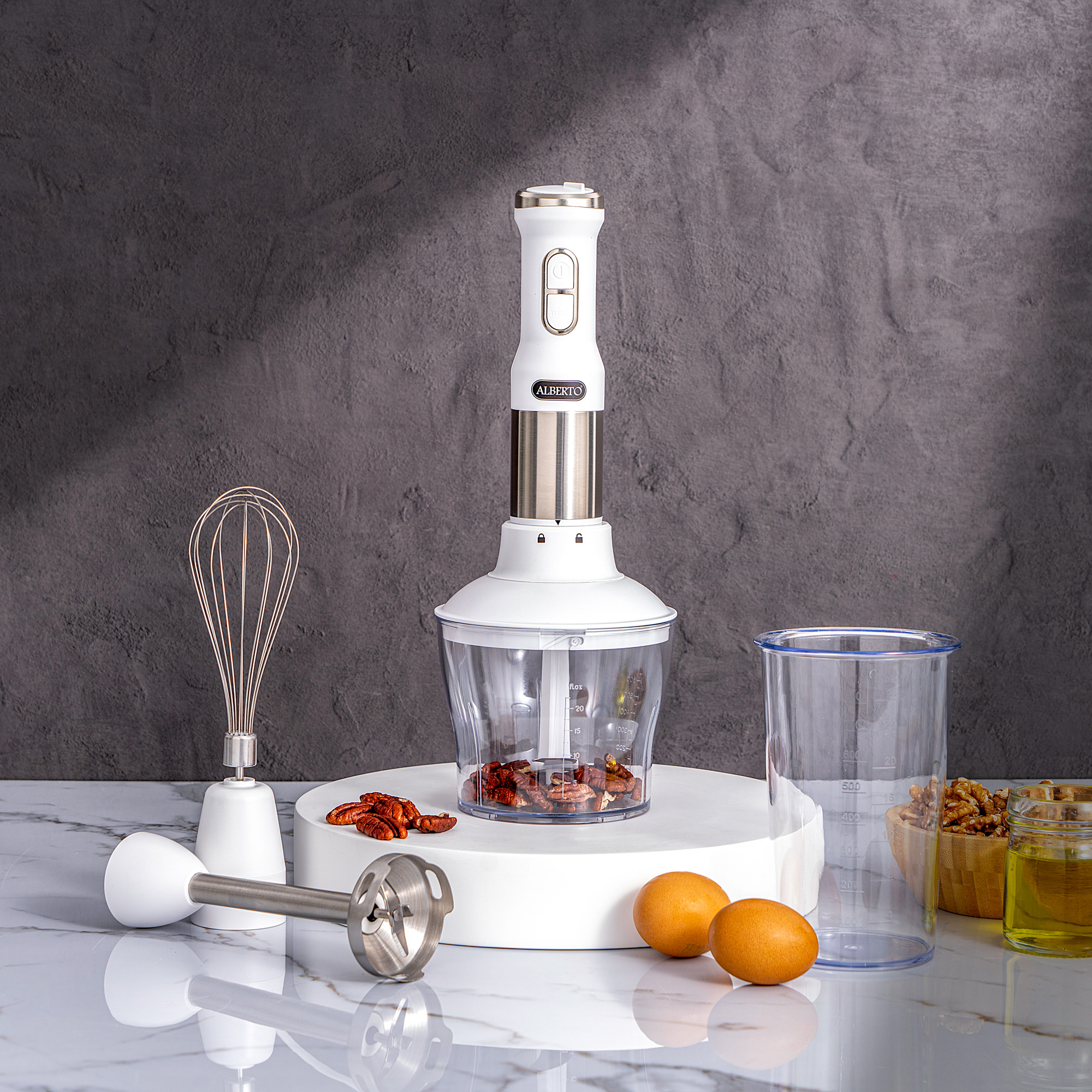 

Alberto Stainless steel 850W 3 in 1 hand blender