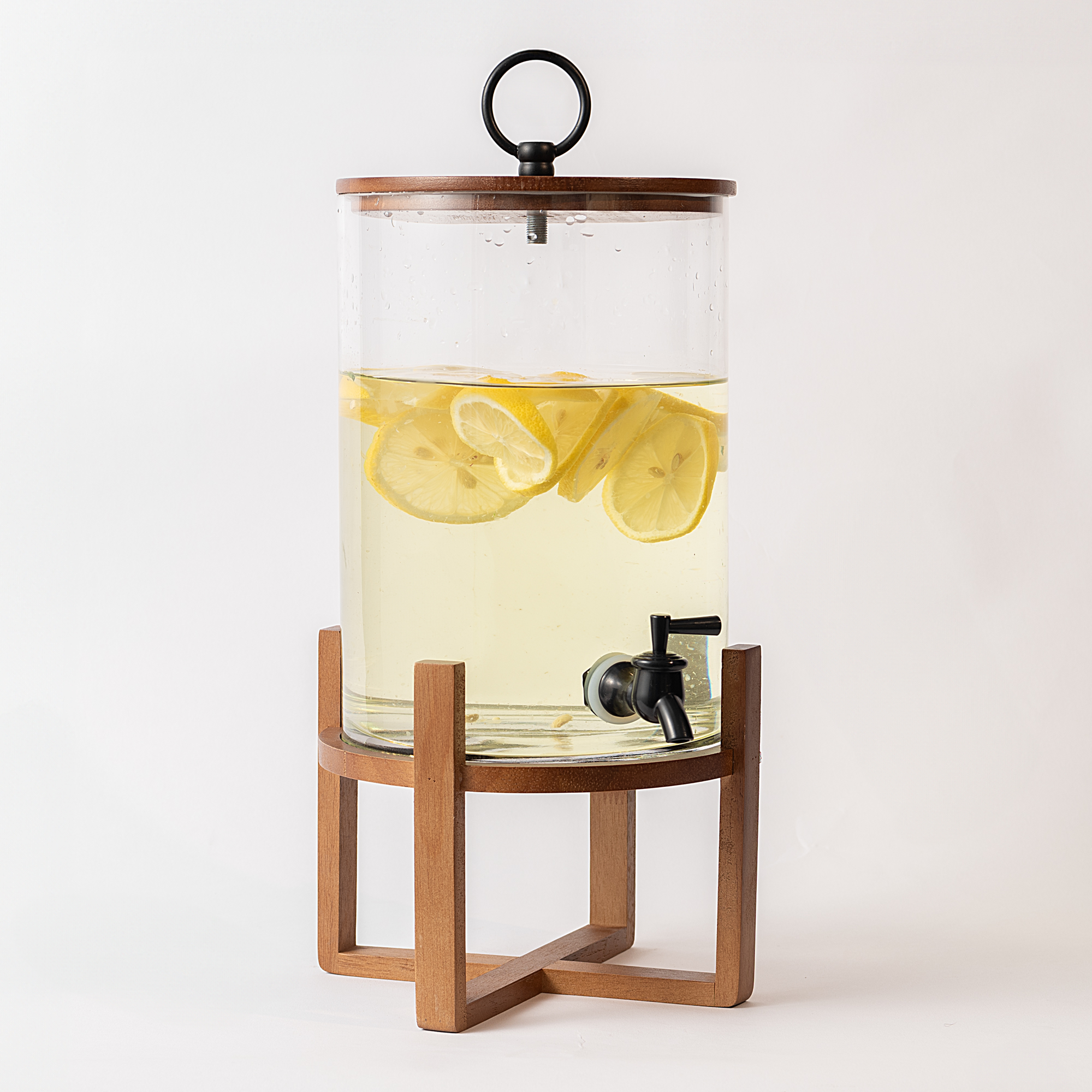 

La Mesa glass juice dispensser with wooden stand 5 L