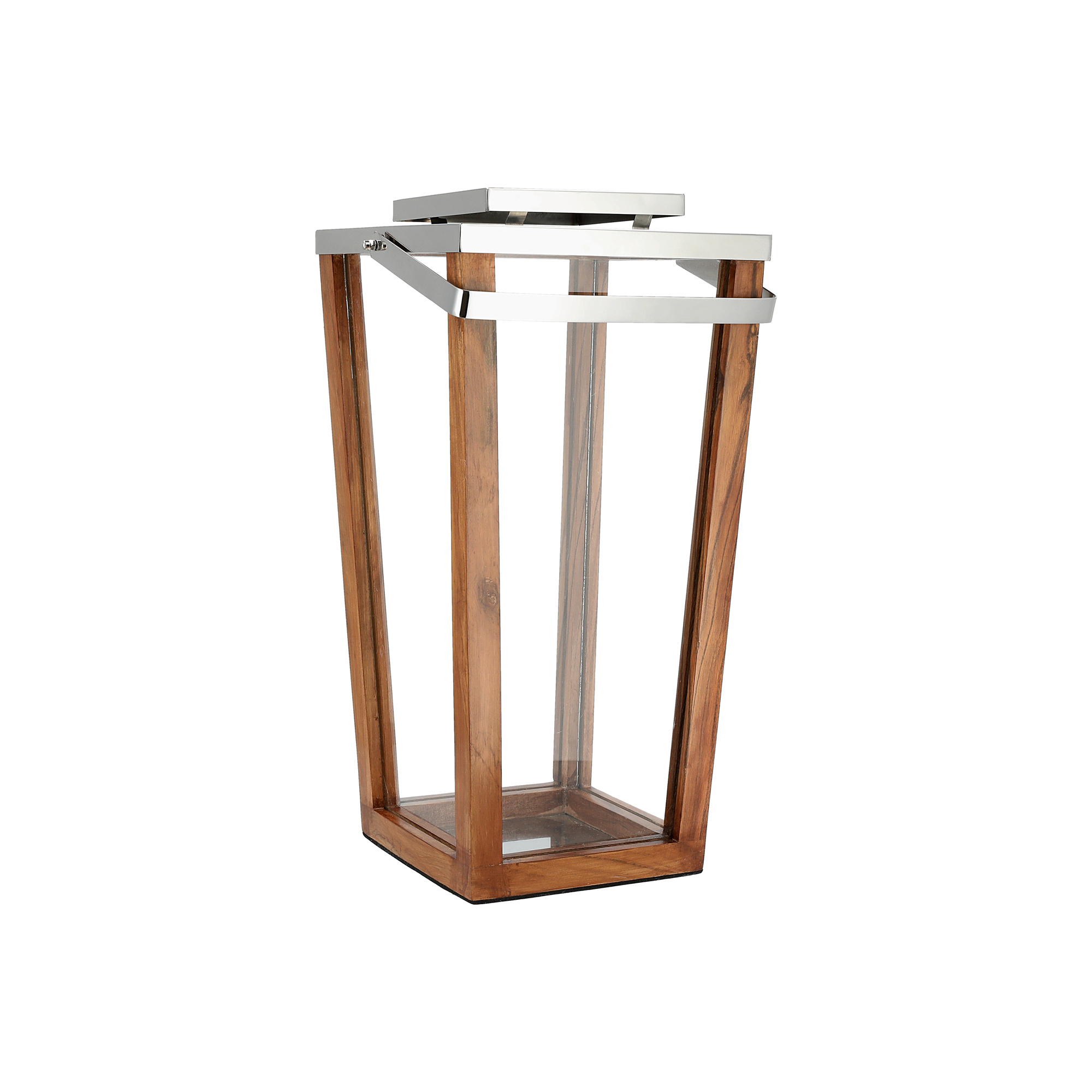 

Wood and Steel Latern Dia 25.5*25.5*53 Cm