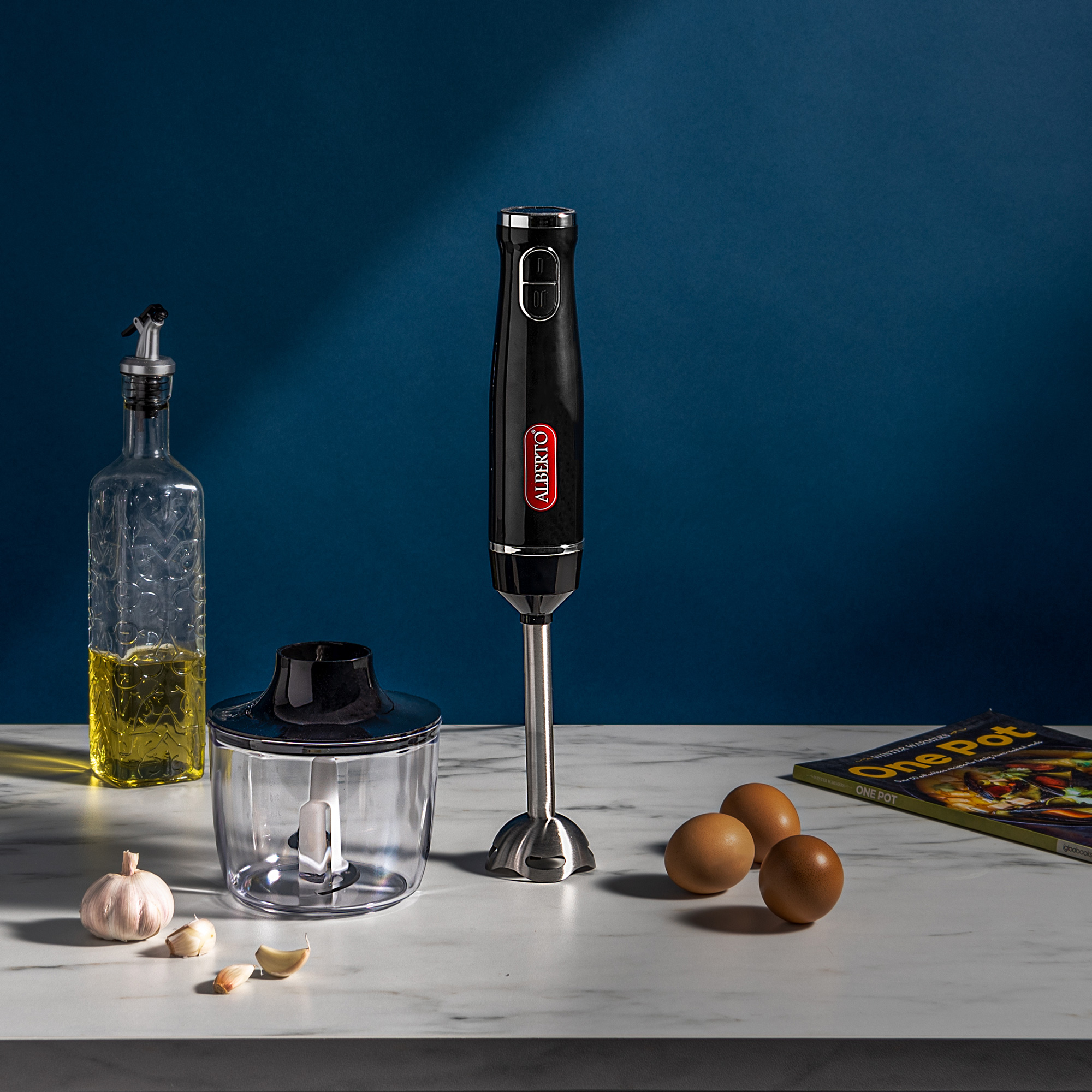 

Alberto Stainless steel 600W 2 in 1 hand blender