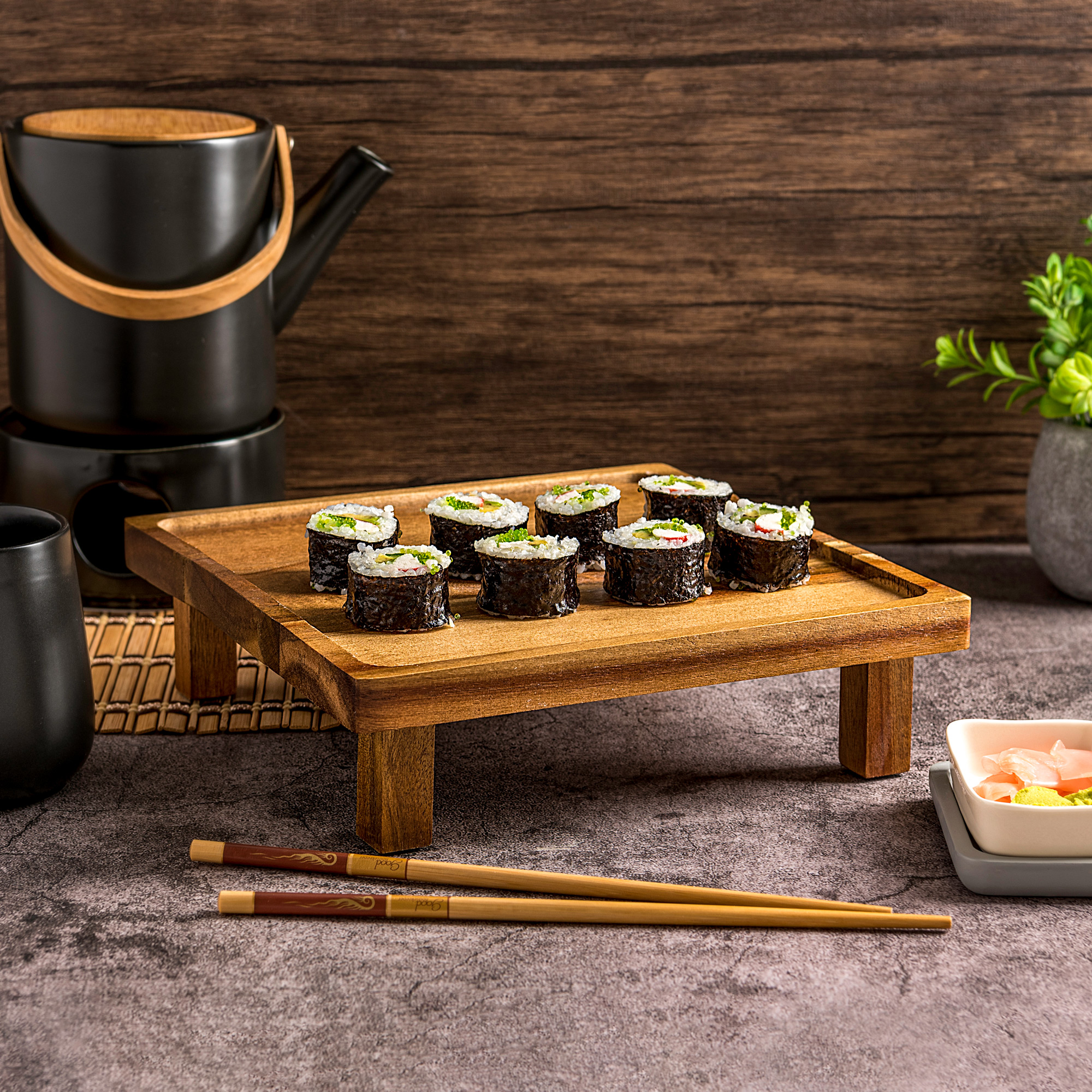 

Alberto acacia wood sushi tray 25*25 cm