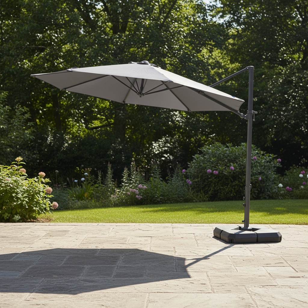 هومز شمسية ألومنيوم معلقة مع قاعدة، رمادي