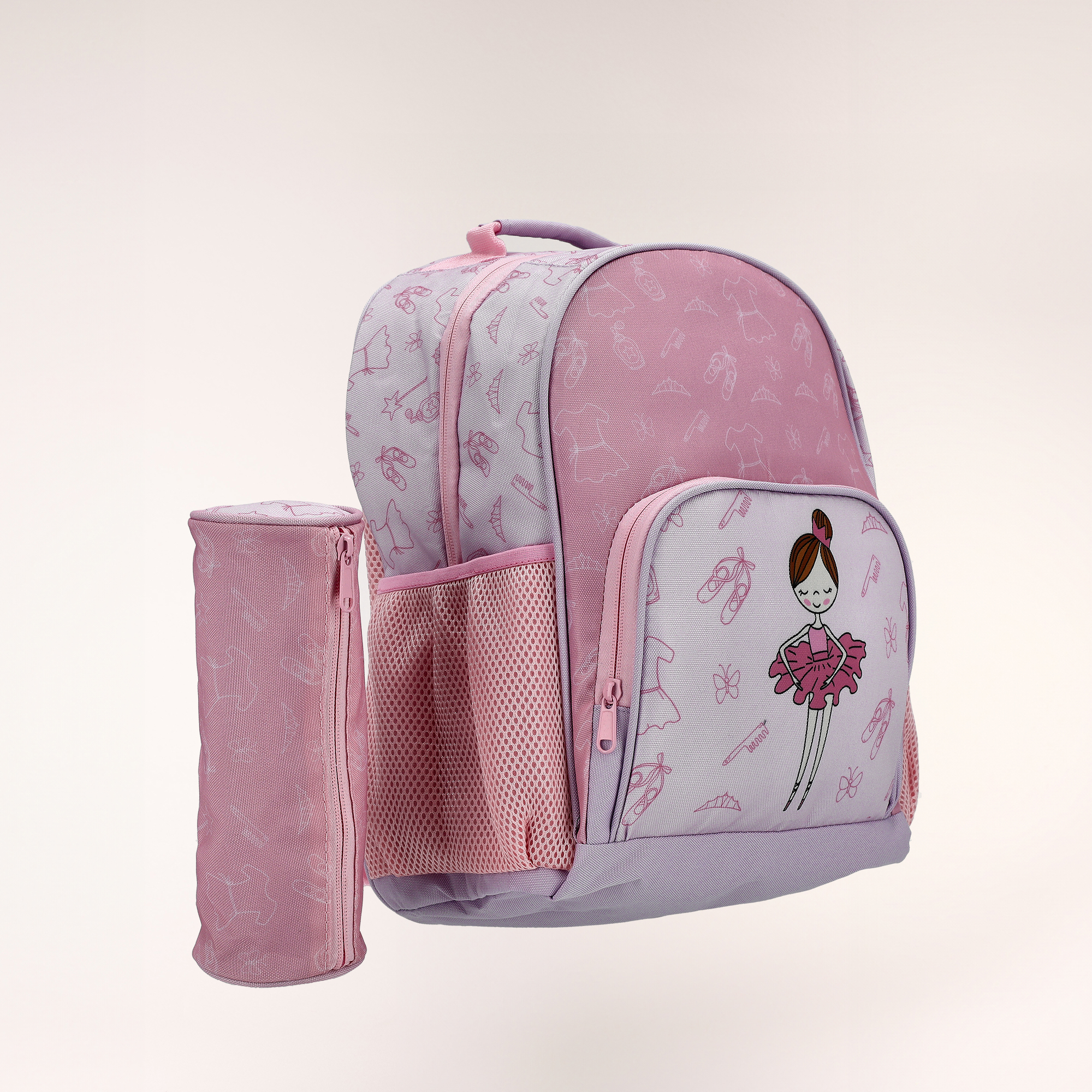

Small backpack with pencil case ,12 inches , Ballerina