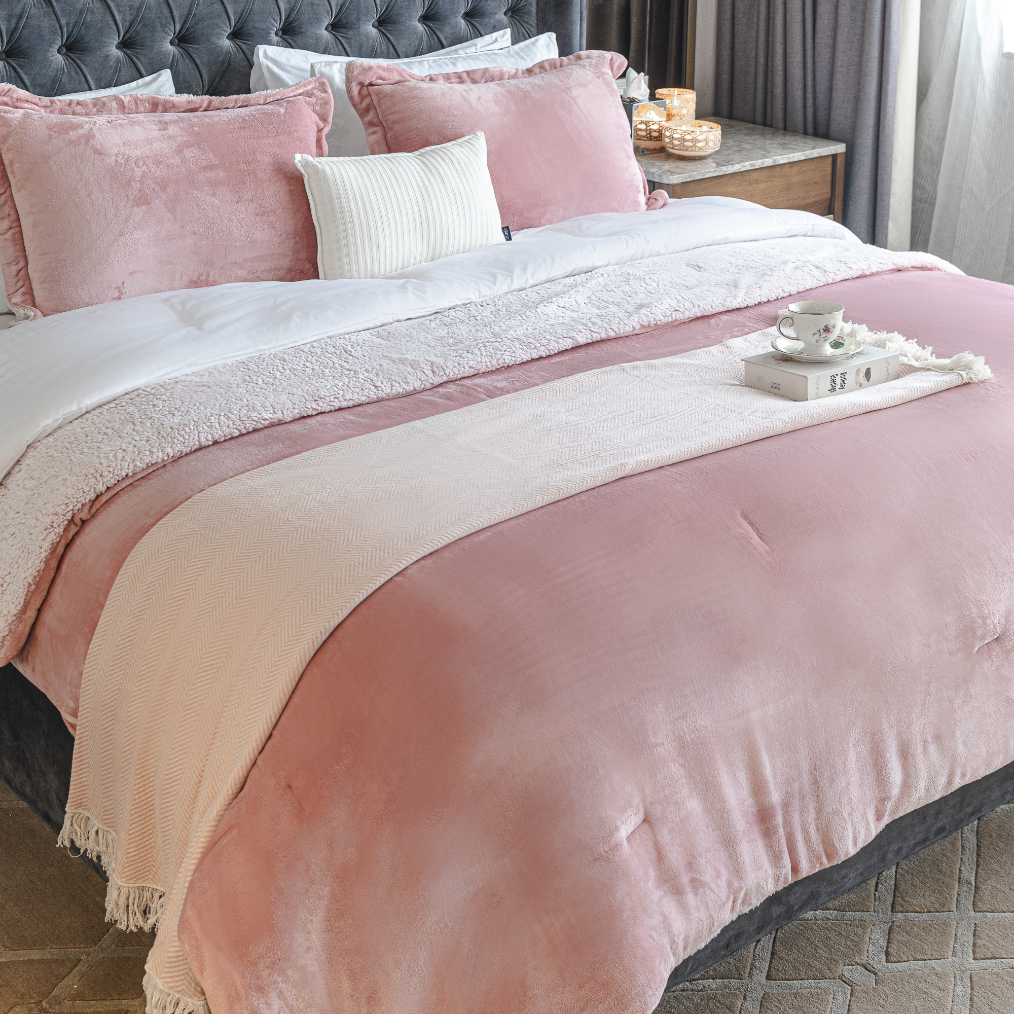 

3 Pcs Flannel Comforter Set Twin Size