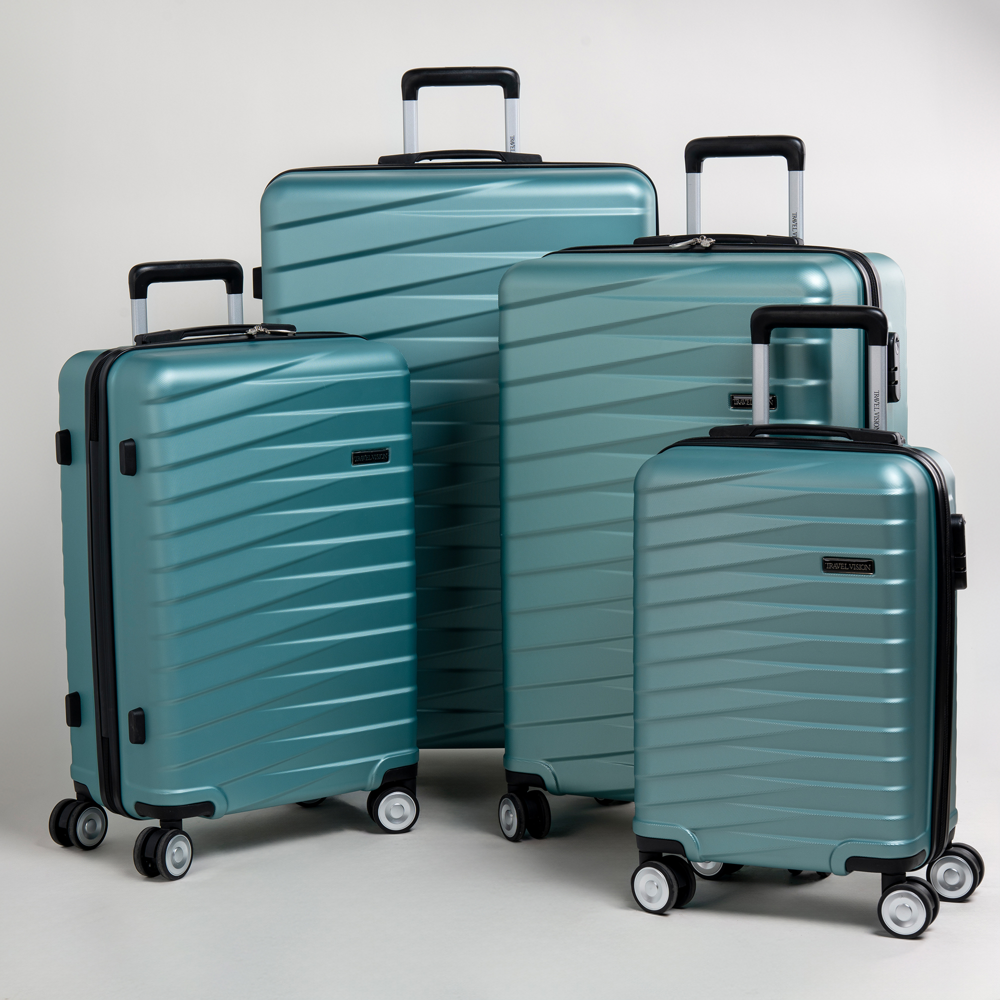 

Travel vision durable ABS 4 pcs luggage set, green