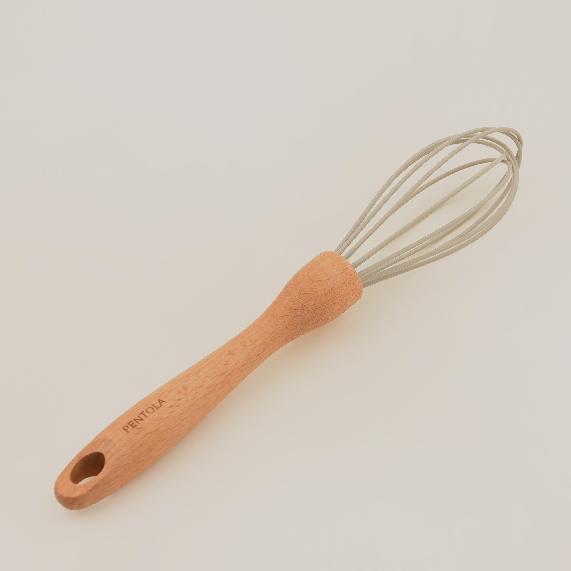 Pentola silicone egg whisk with beechwood handle 10"