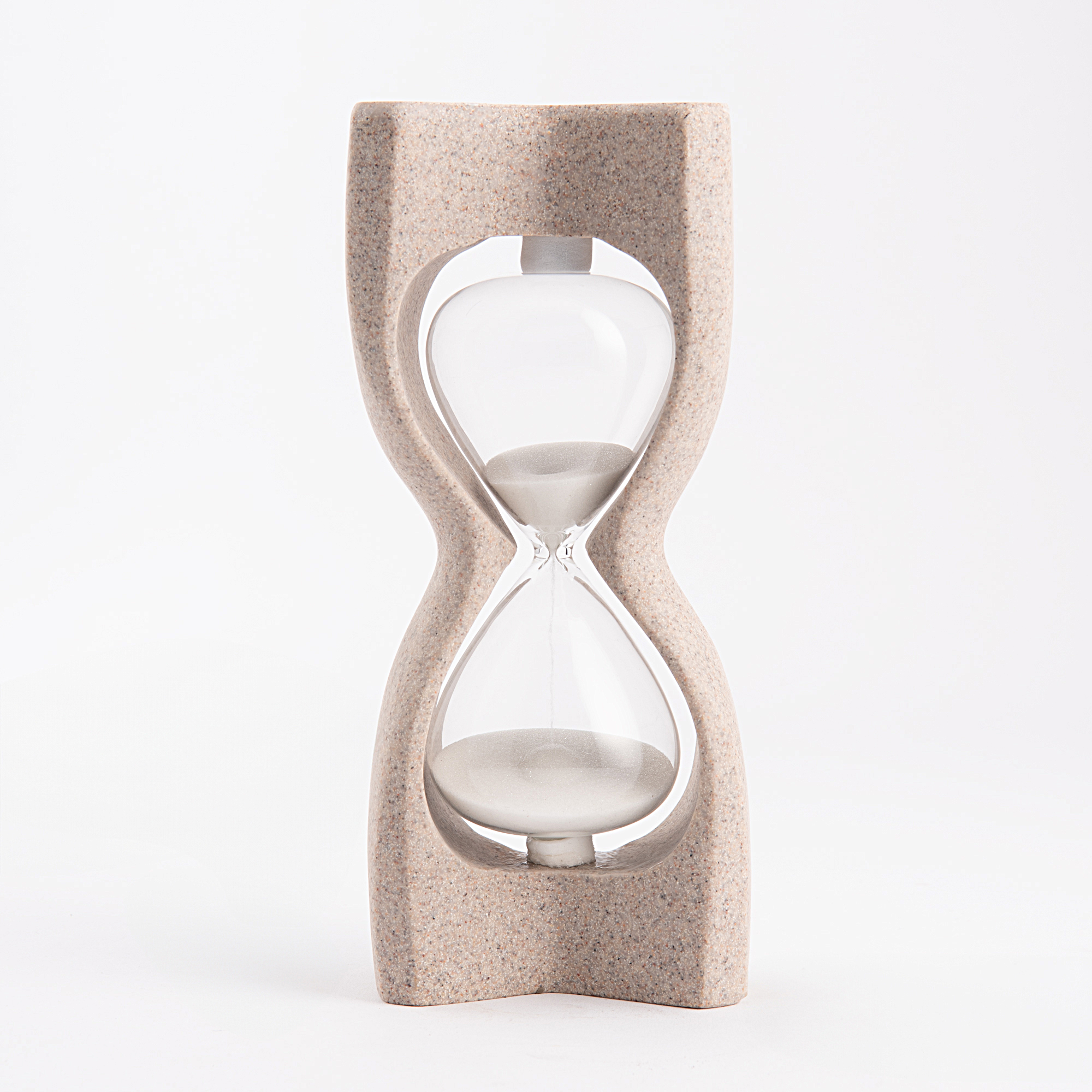 

Homez grey resin and glass candle clock 26.5 cm