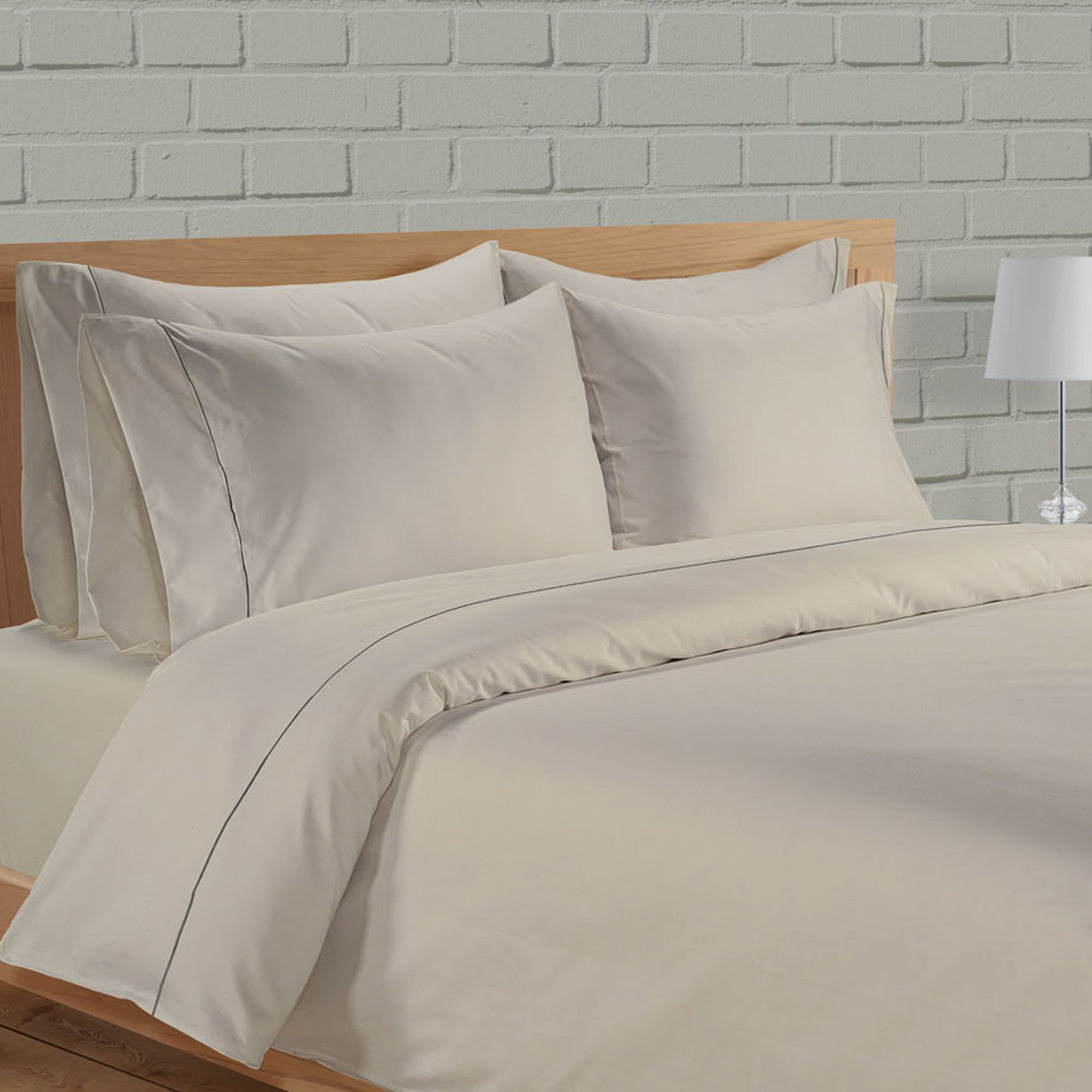 

Boutique Blanche Grey Cotton Percale Twin Duvet Cover Set 3 Pcs, 160*220 Cm