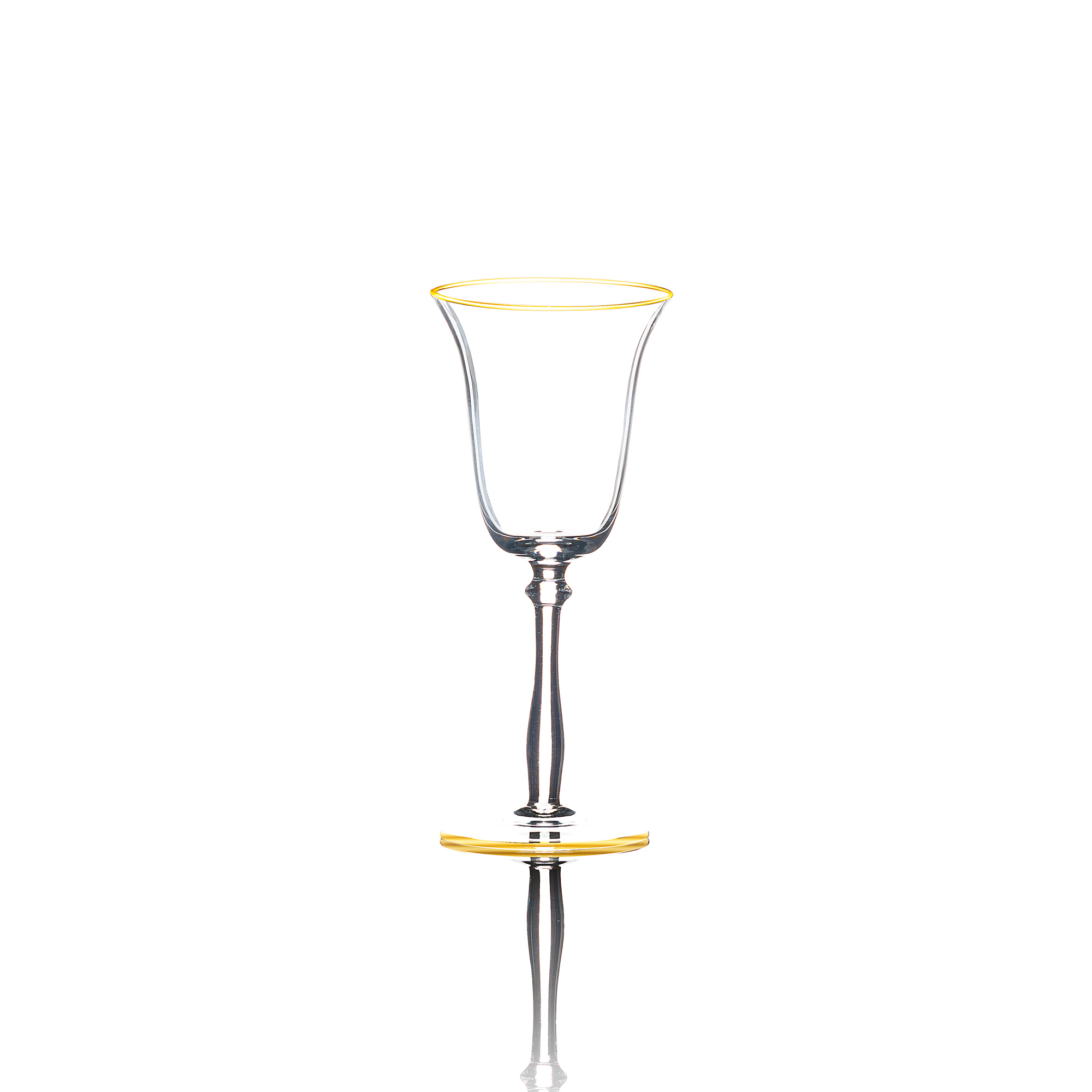 

Manuscript et Of 4 Clear Juice Glass With Gold Rim Of Mouth & Bottom