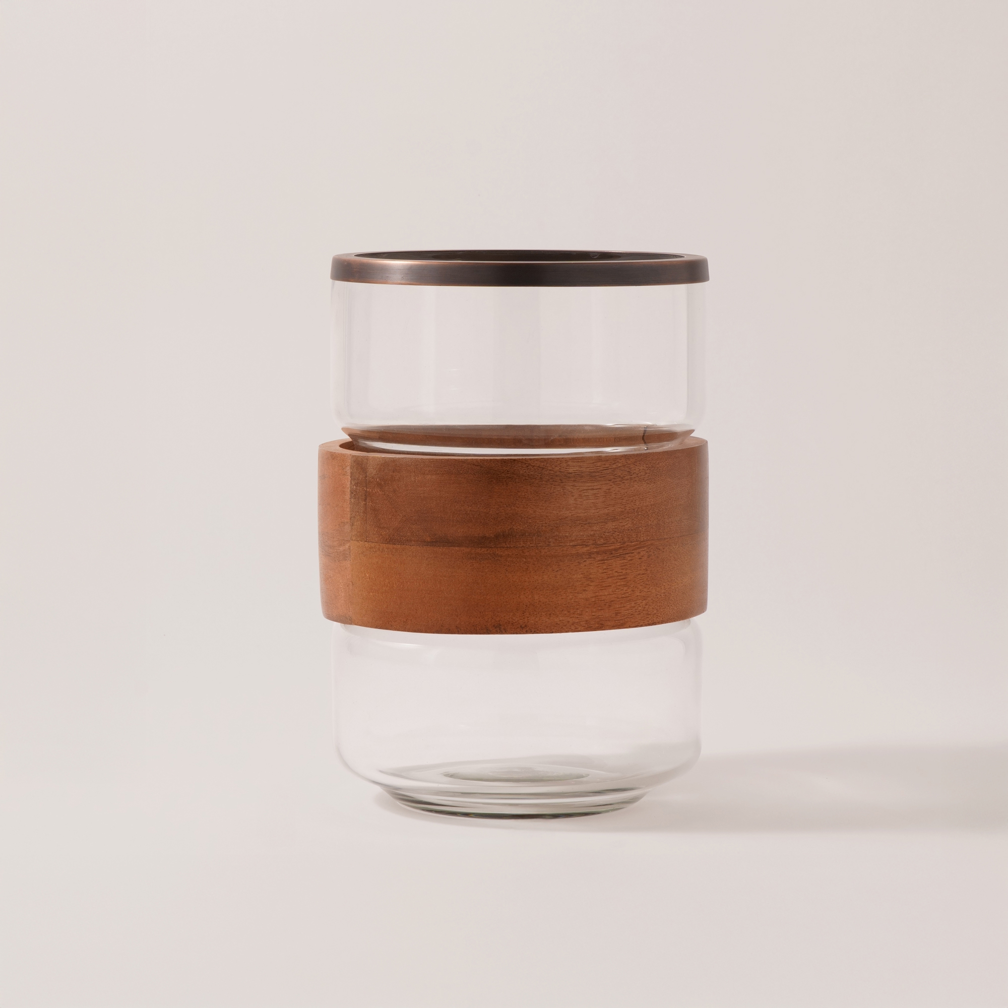 Homez glass candle holder 18*18*26cm, brown