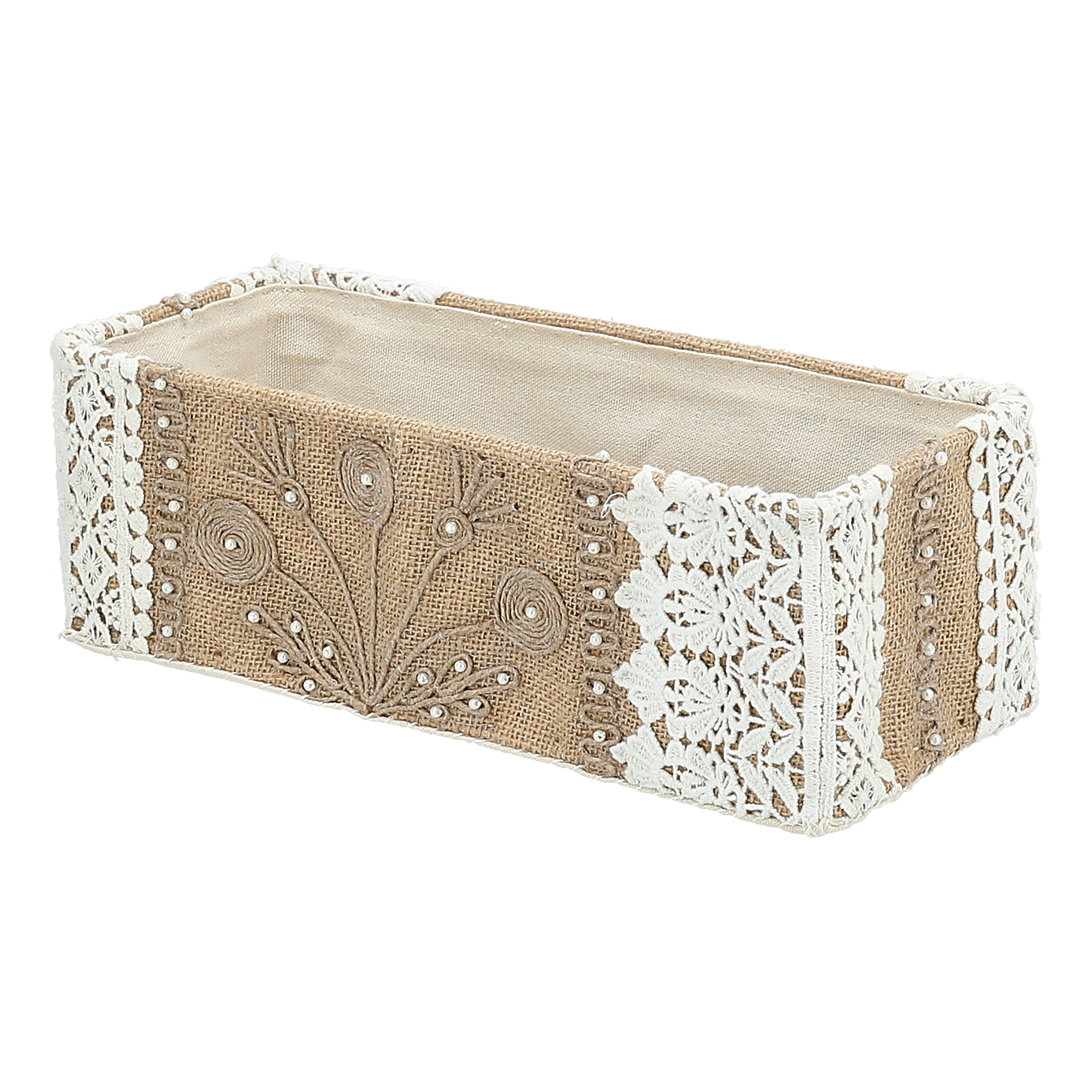 

Homez jute embroidered basket 132*15*13 cm