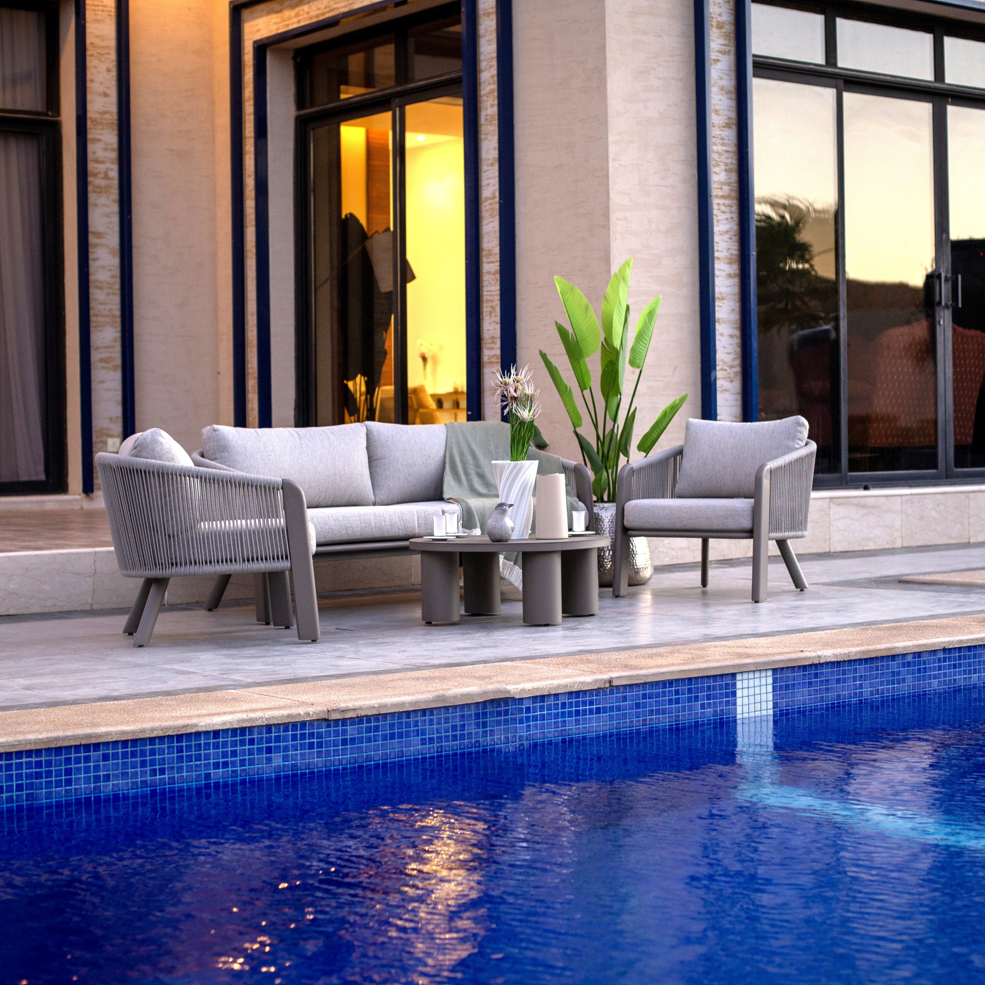 Homez Aluminum Memphis Sofa Set Of 4Pcs,