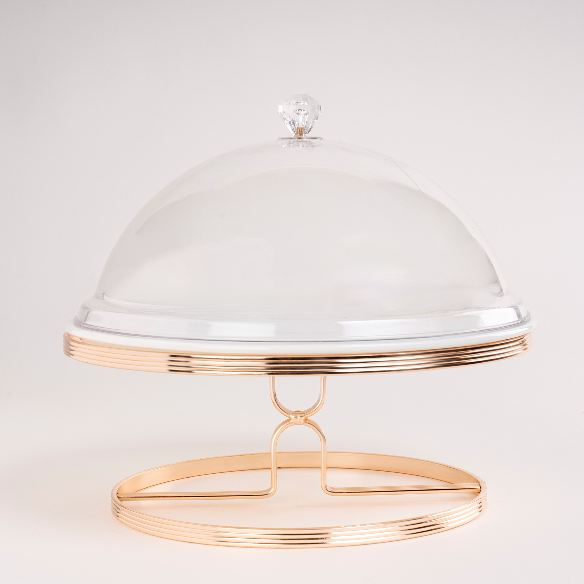 

Round Cake Plate With Acrylic Dome And Stand