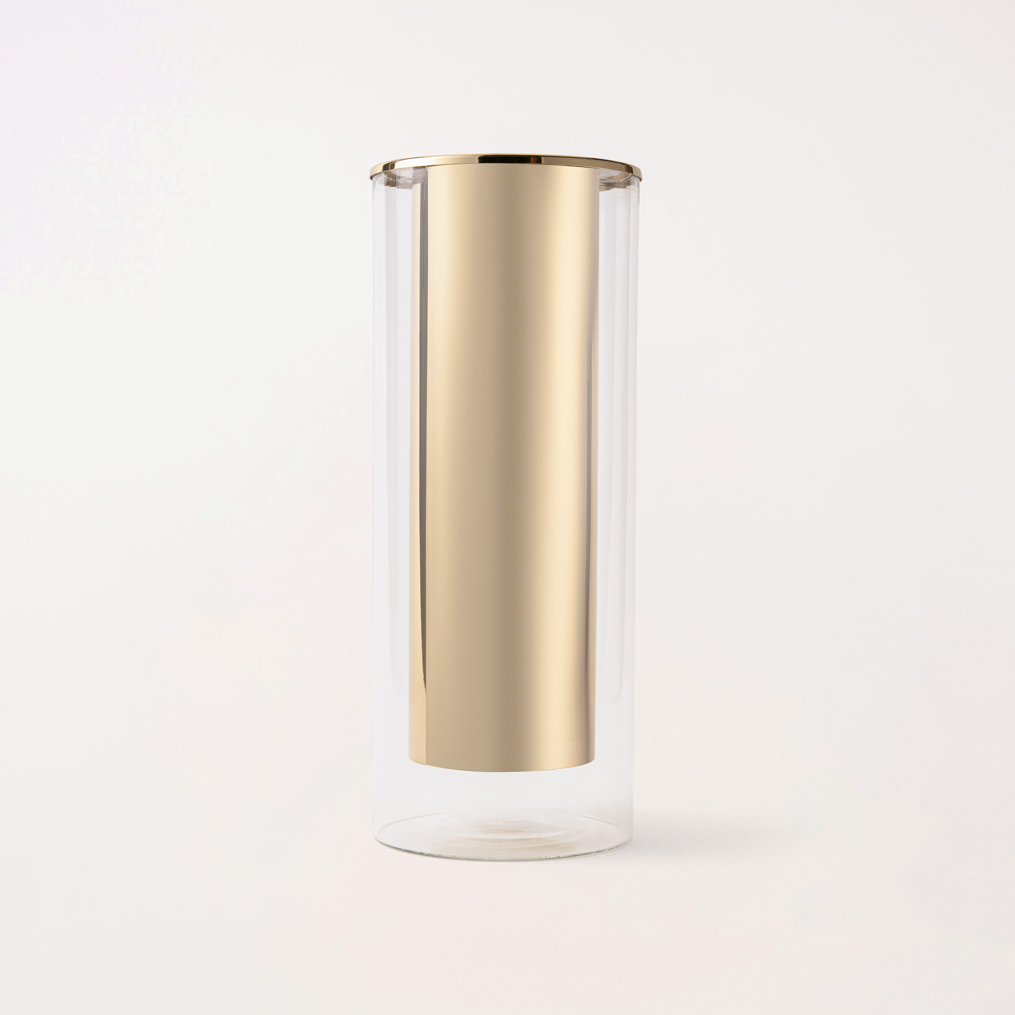 

Oulfa gold metal/ glass cylindrical vase 15*15*39 cm