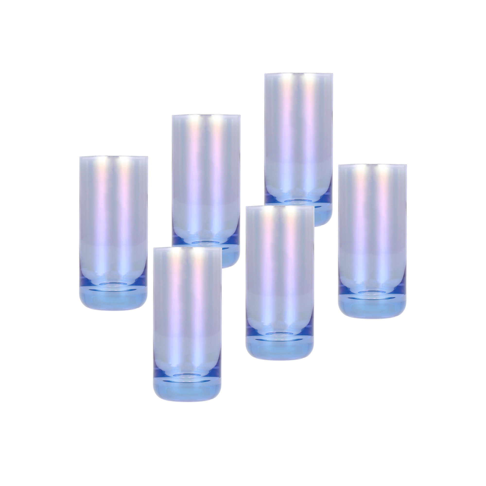 

Set Of 4 Clear Tumbler With Blue