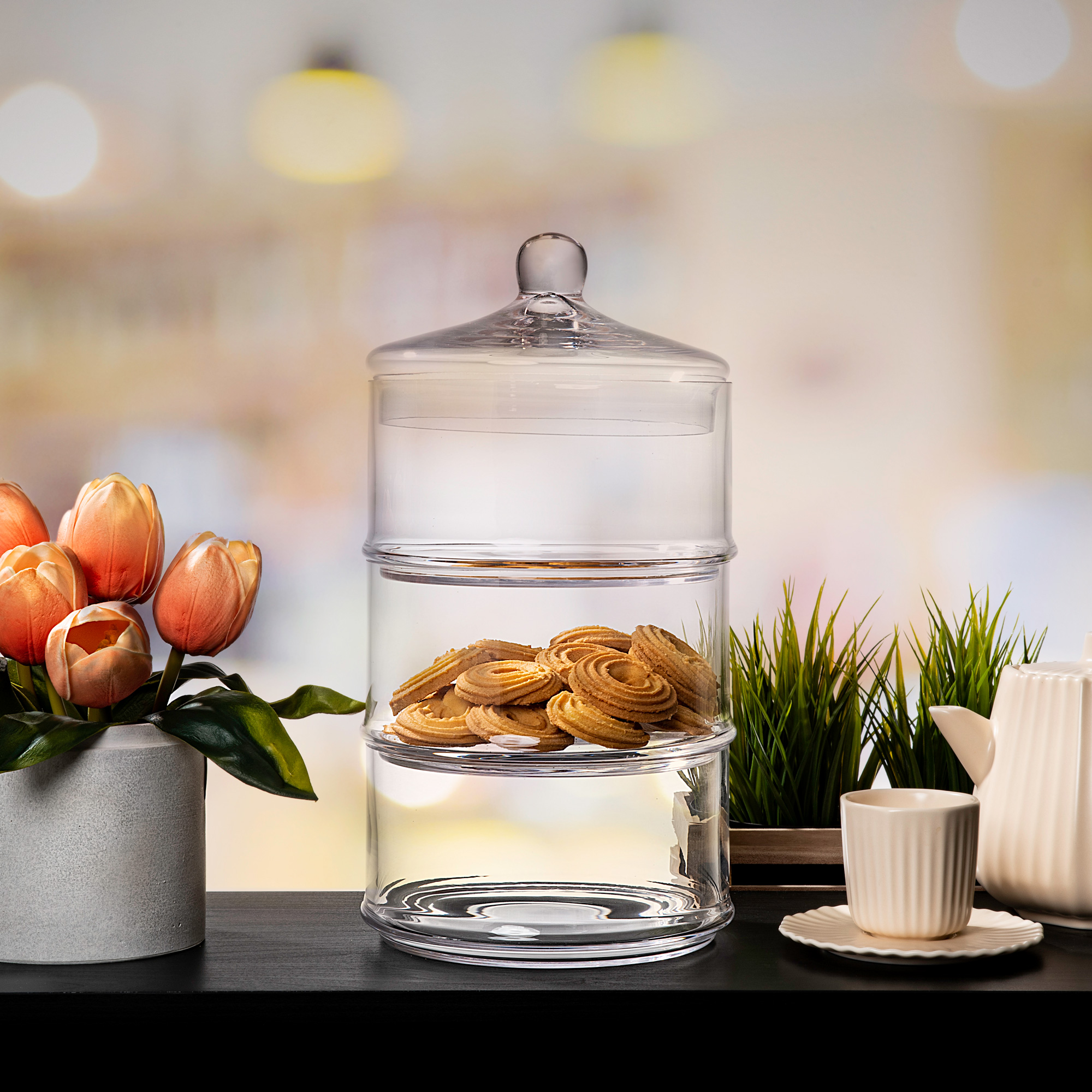 

3 Layer Glass Candy Jar