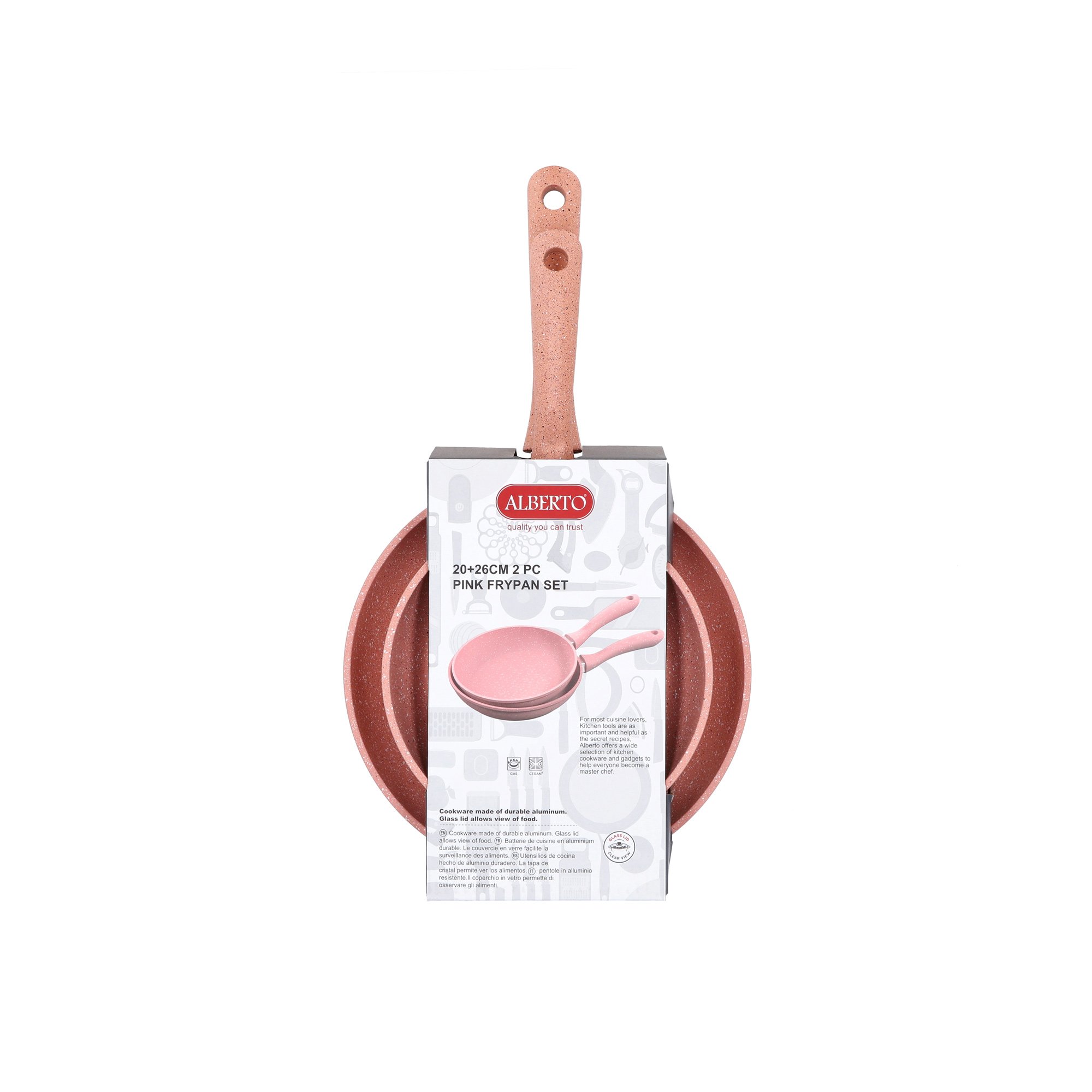

2 Pcs Forge Aluminum Granite Frypan Set
