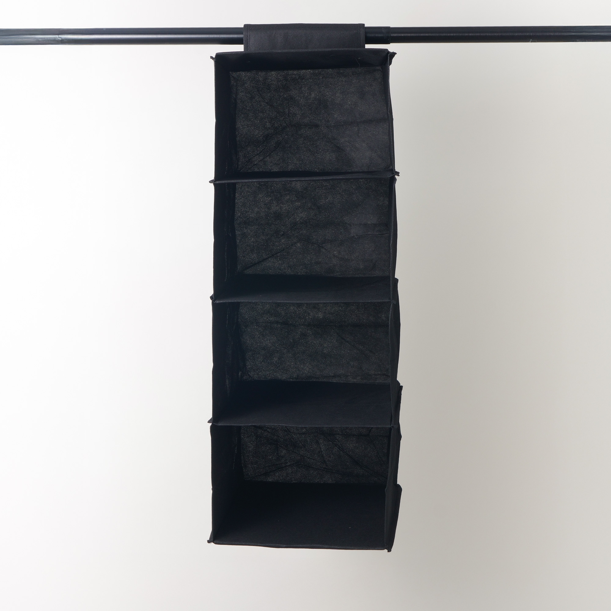 هومز منظم ملابس حقيبة تعليق 4 طبقات من البوليستر، اسود 62*32*26 سم