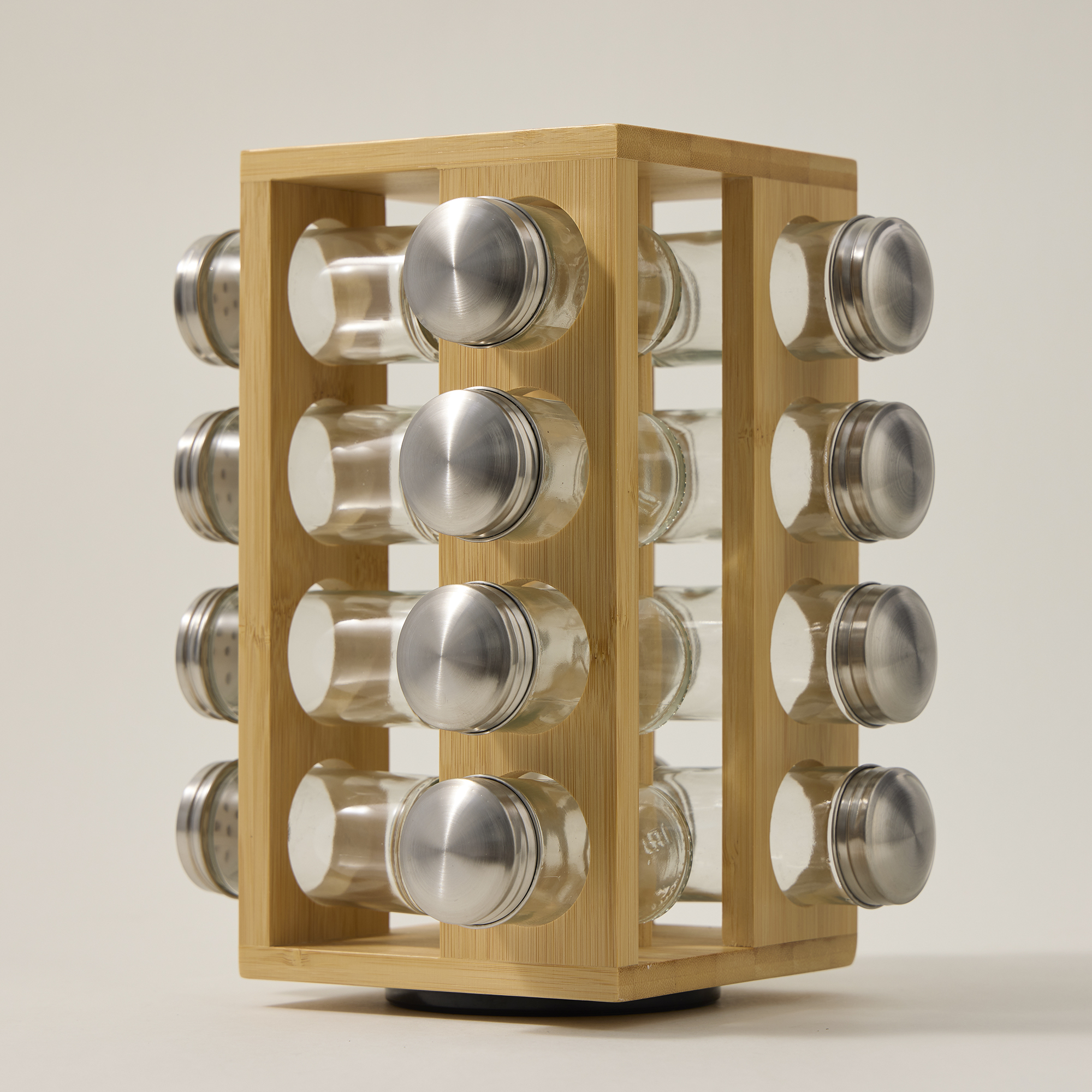 

Spice Jars Set 16 Pieces With Bamboo Rack