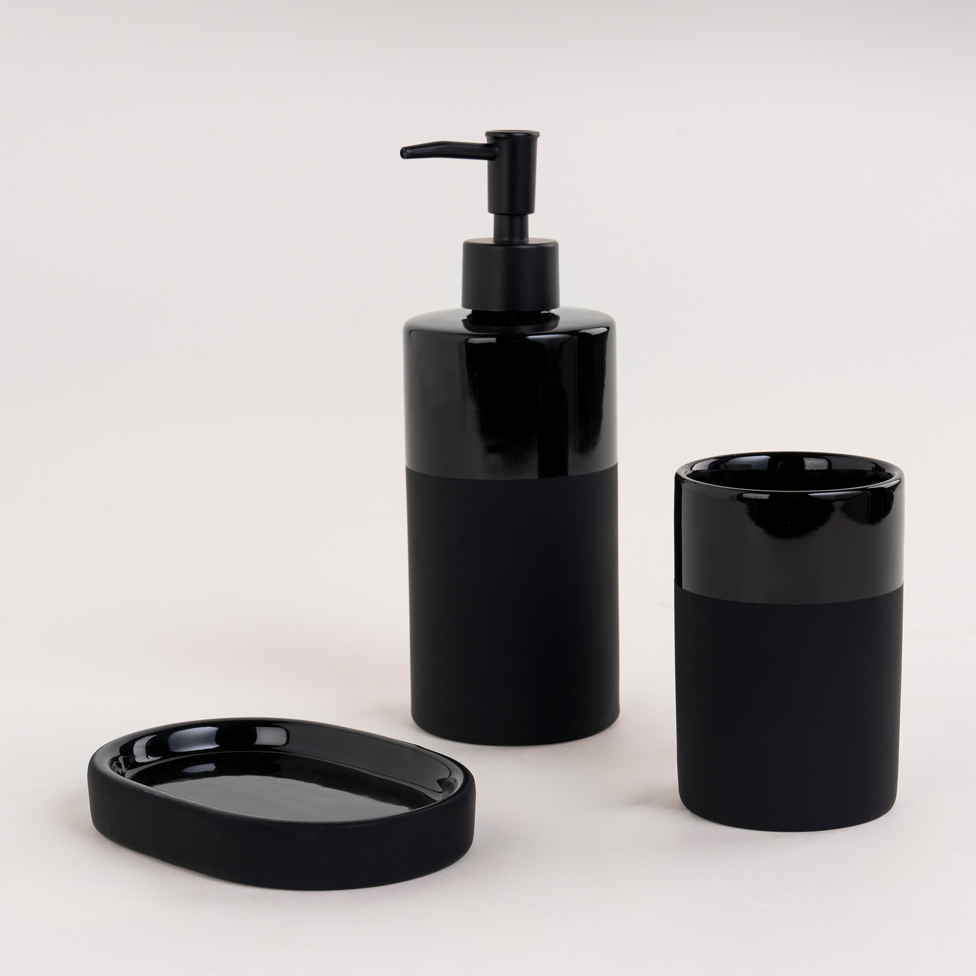 

Homez black stone 3 pcs bath set