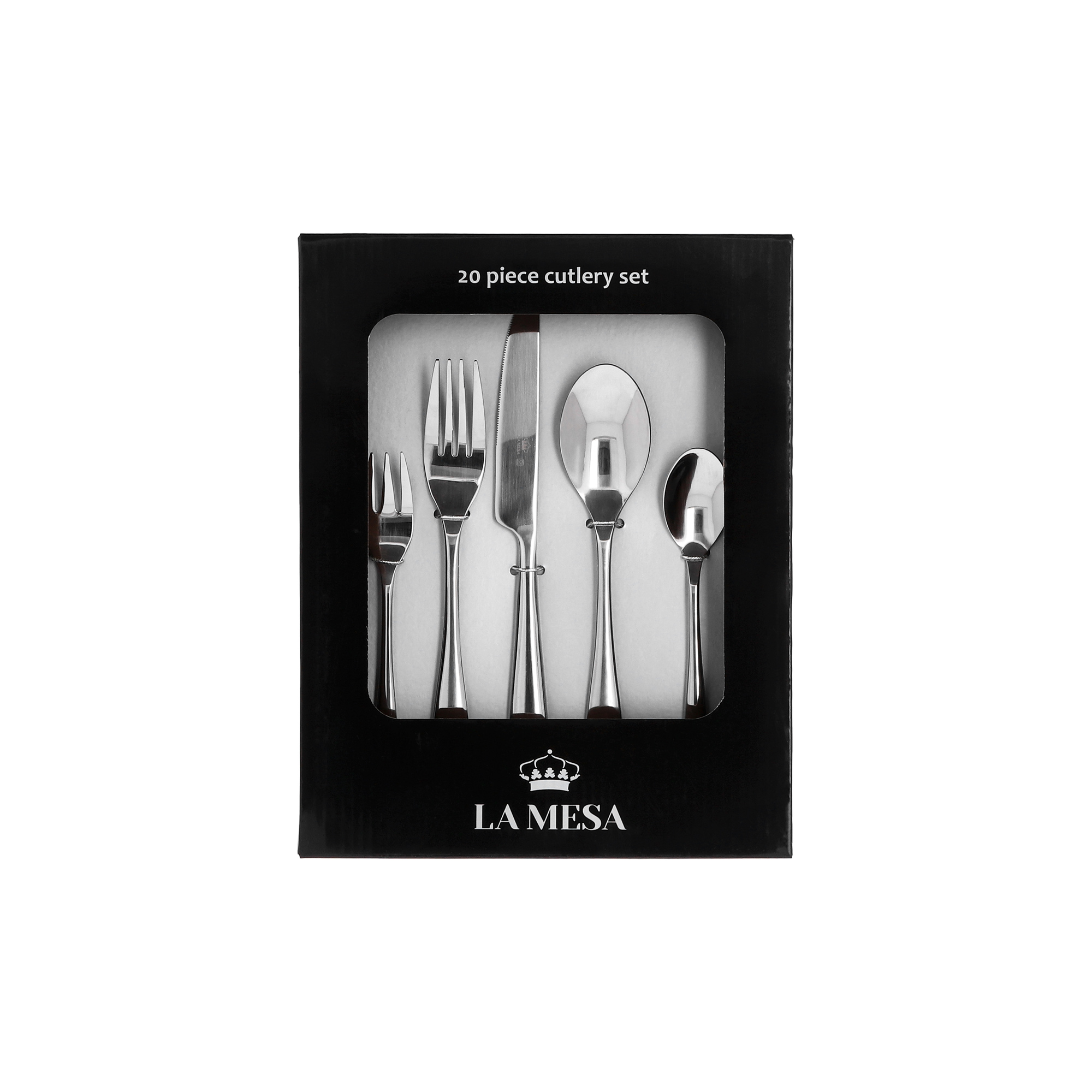 

La Mesa silver stainless steel cutlery set 20 pc