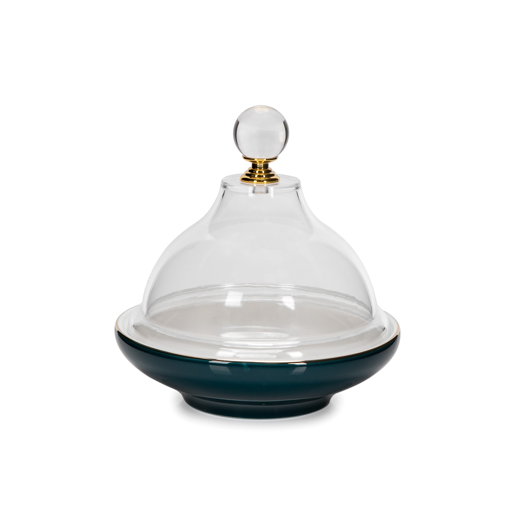 

Dallaty dark green porcelain date bowl with lid 13*13*12 cm