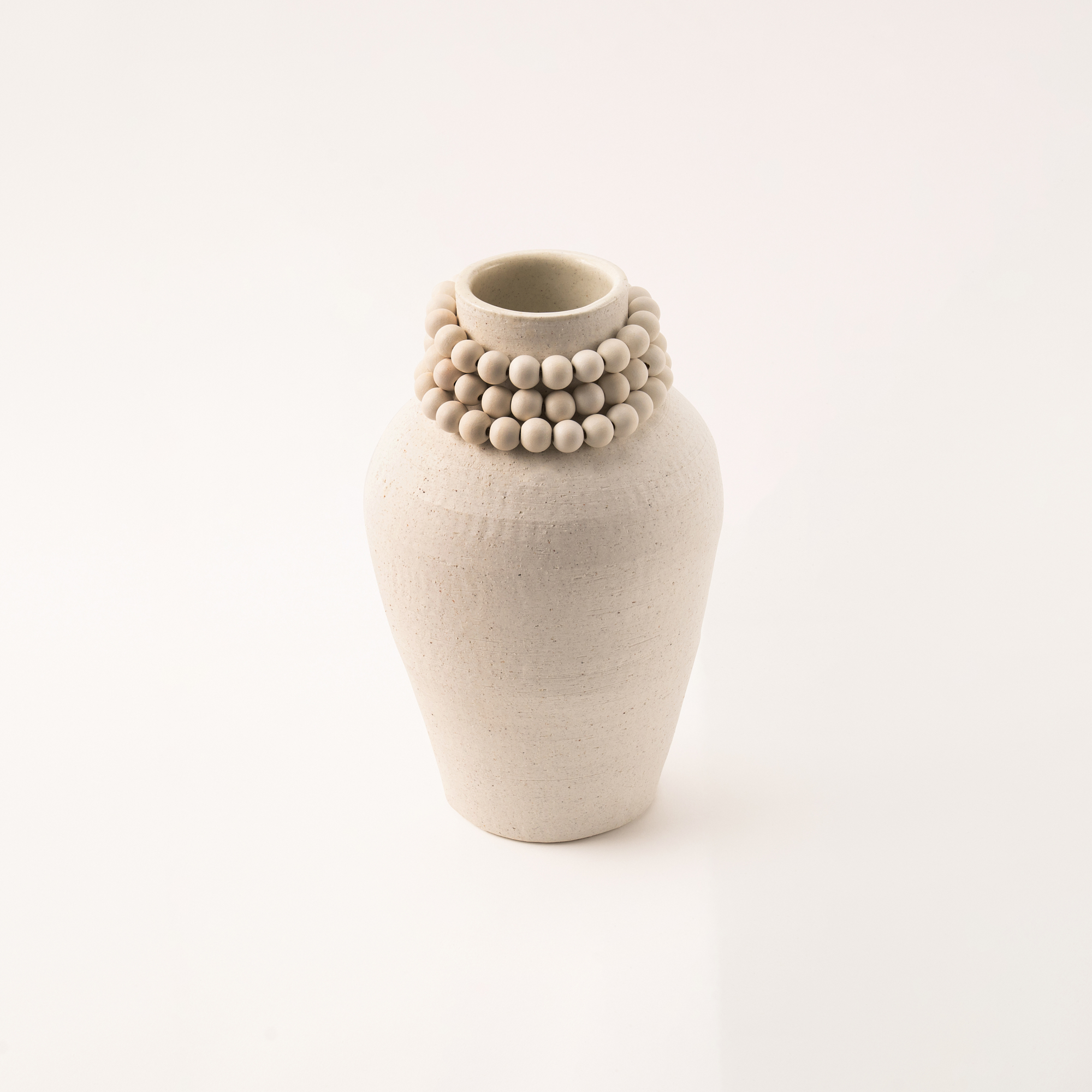 

Selah off white ceramic cylindrical vase off white