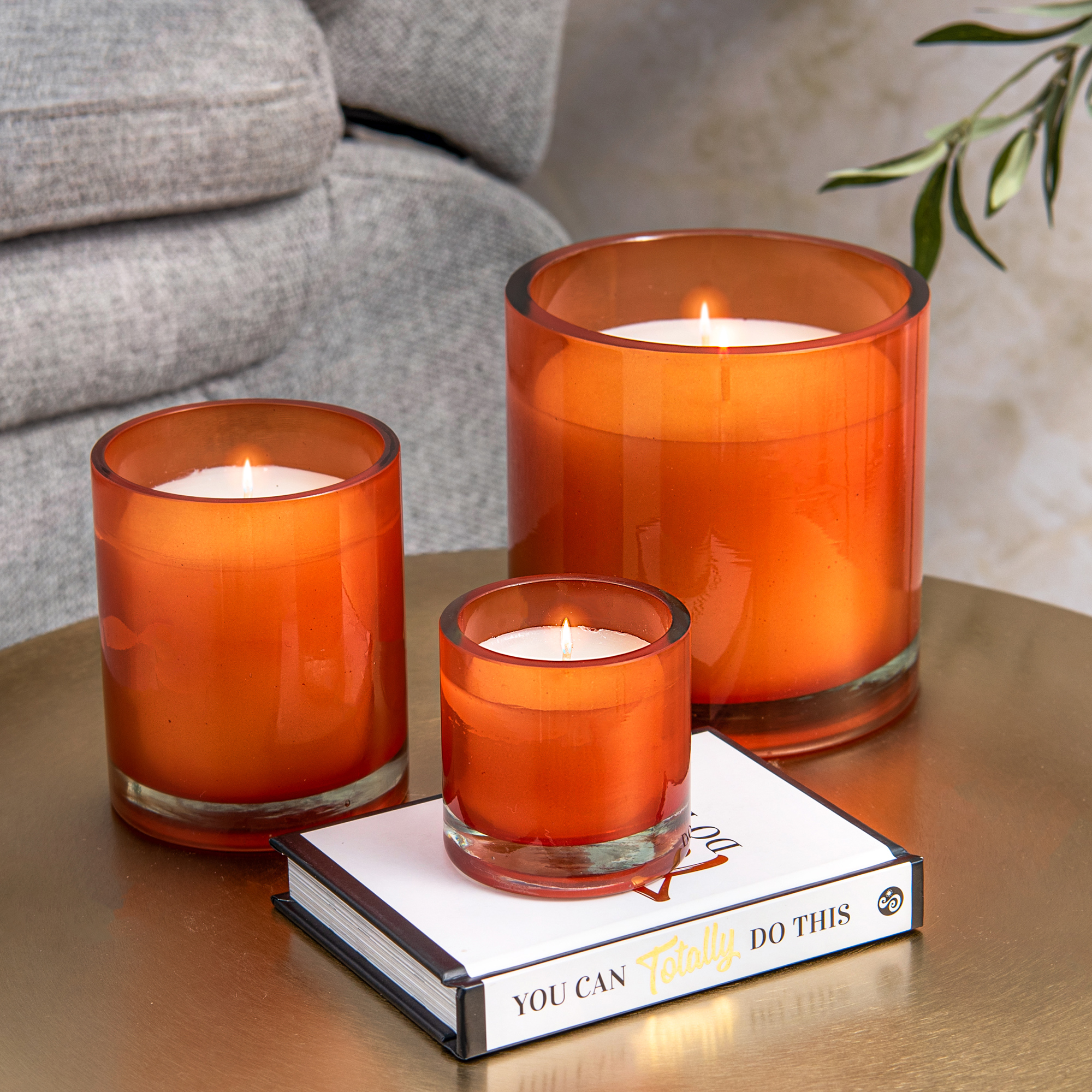 

Glass Jar Candle Orange And Conifer Fragrance 6.35* 6.35