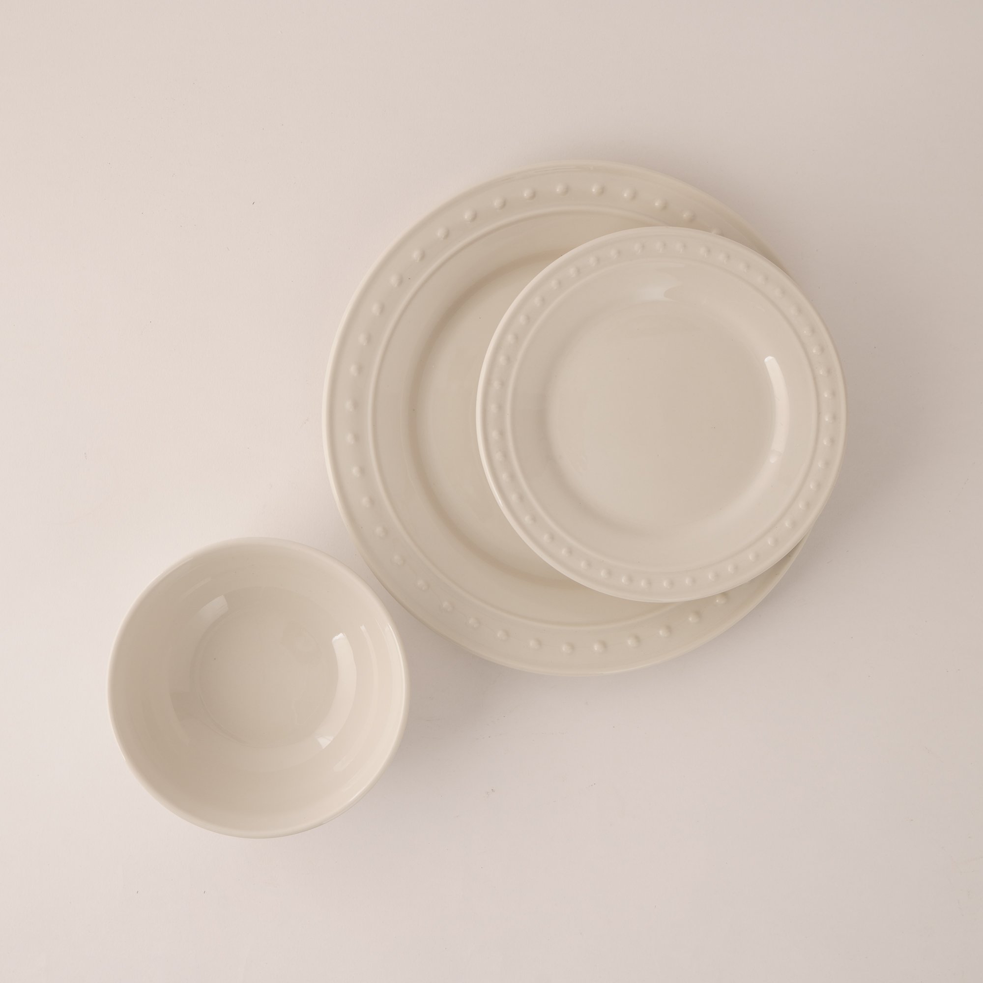 

La Mesa 12 pcs porcelain dinner set white