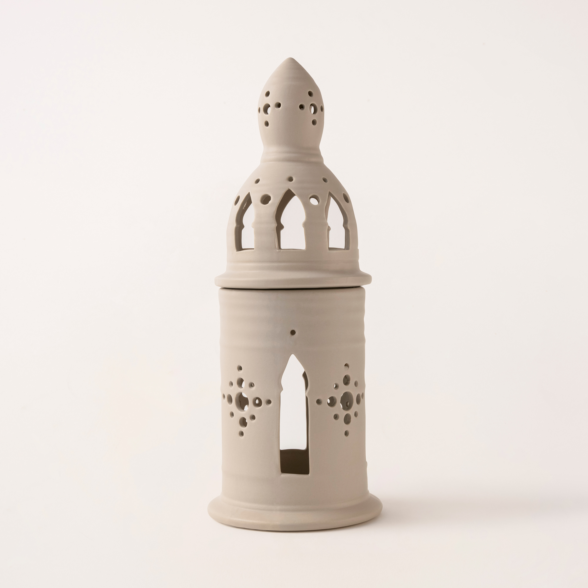 

Homez beige ceramic candle holder 13.5*13.5*35.2 cm