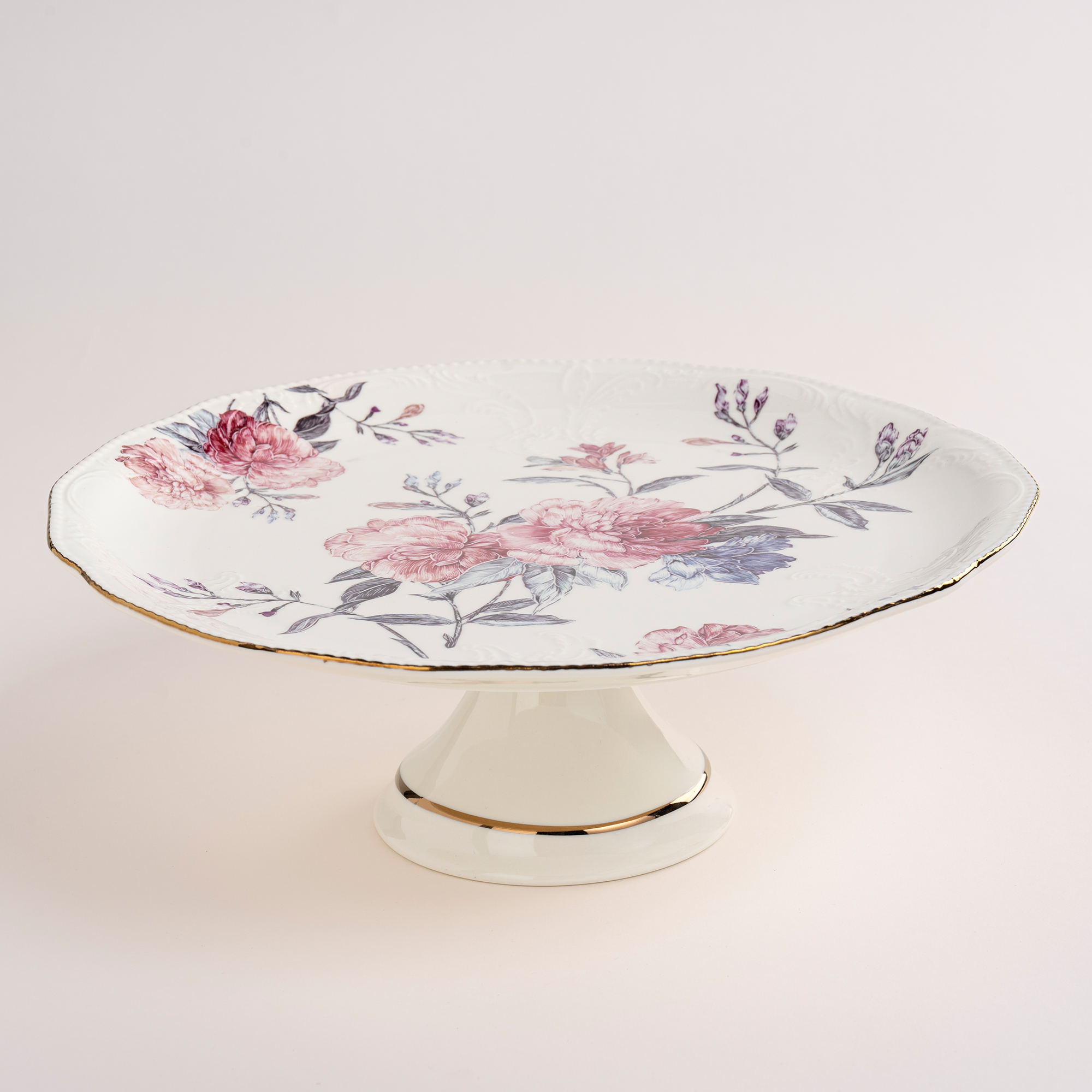 

La Mesa beige porcelain 2 tiered cake stand