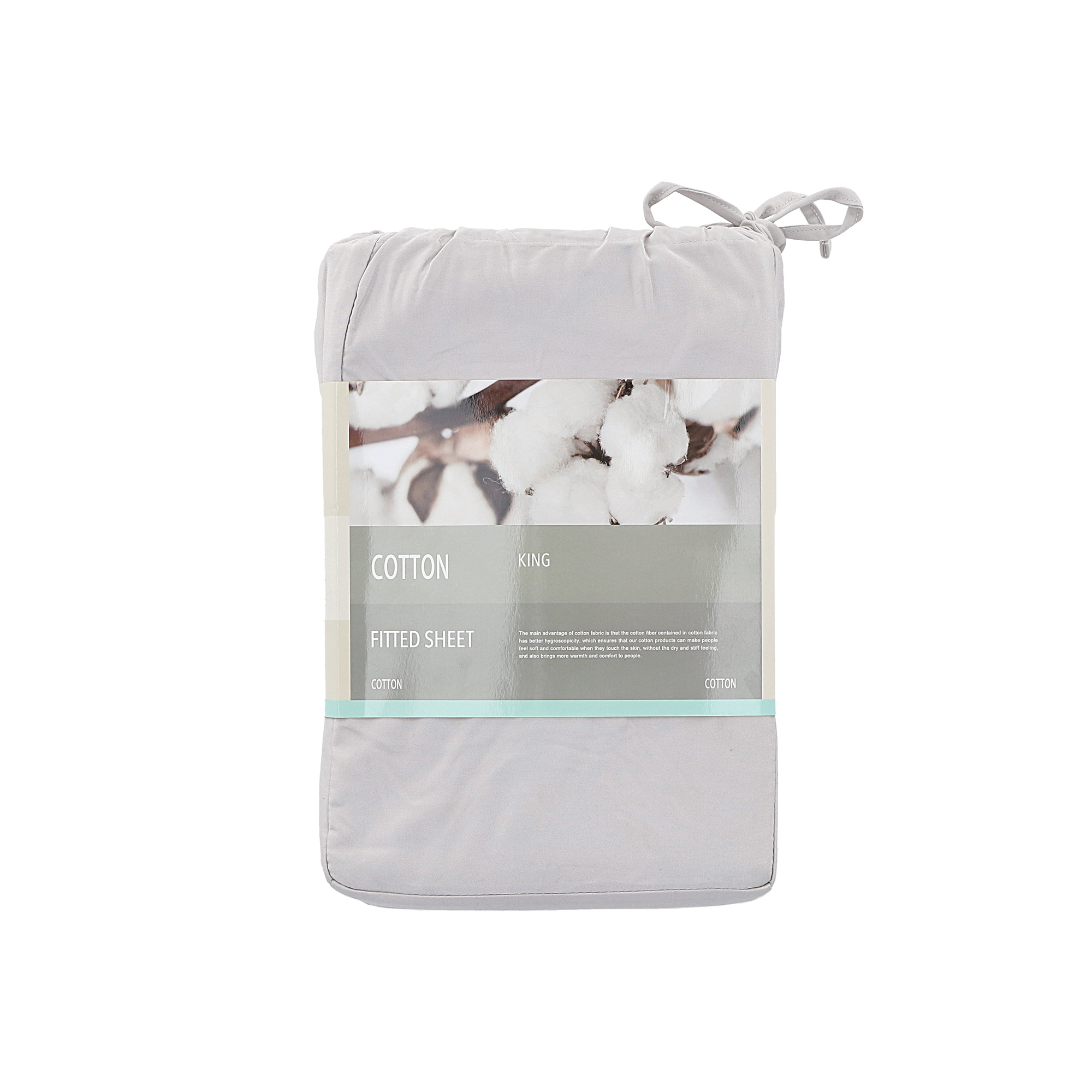 

Cottage grey cotton fitted sheet king size