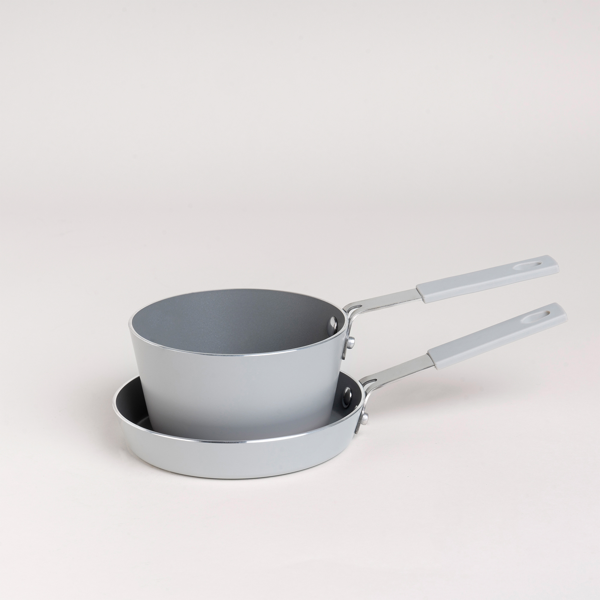 

2Pcs Mini Set Frypan + Sauce Pan Grey