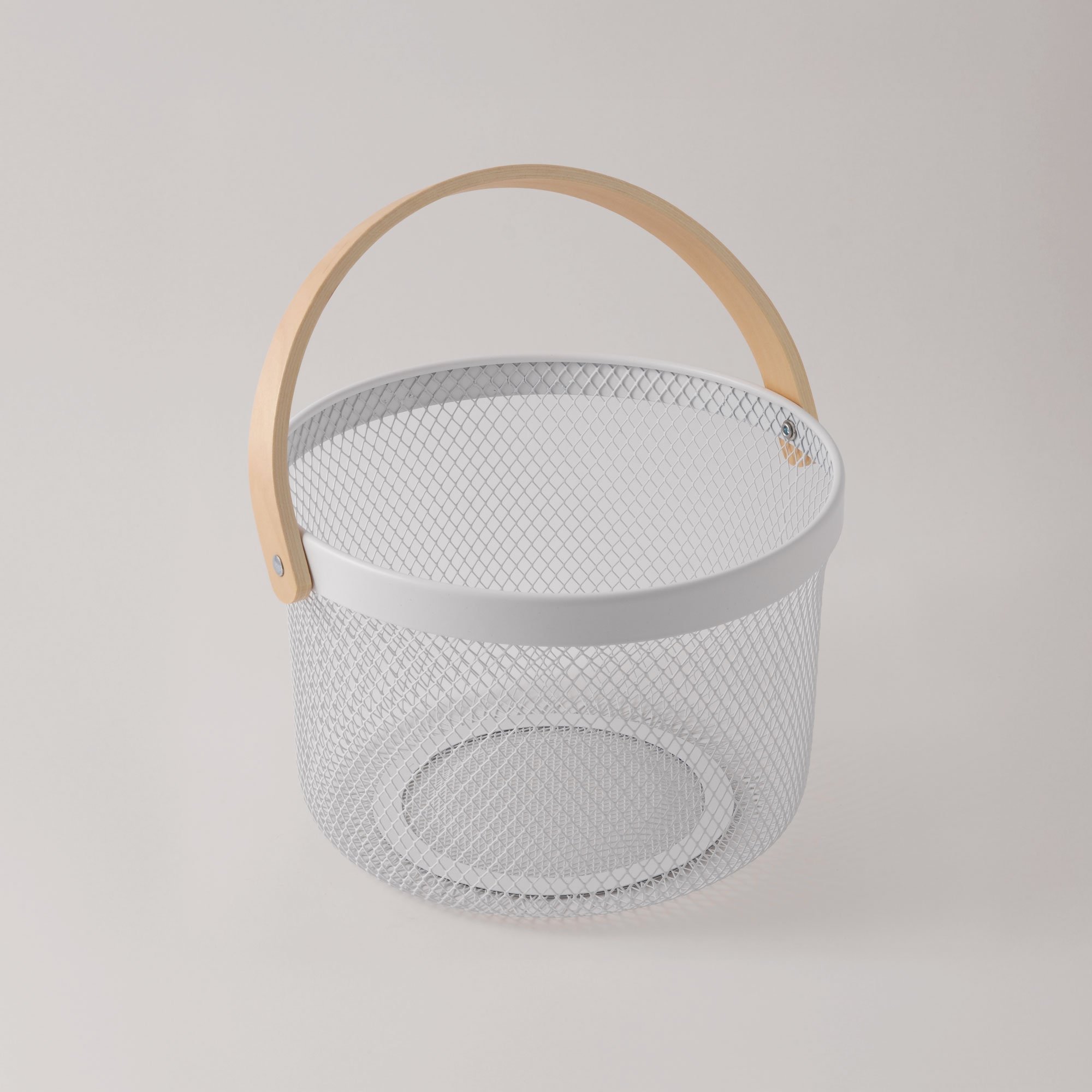 البرتو سلة فواكه معدنية بمقبض، أبيض 27.8*27*18 سم