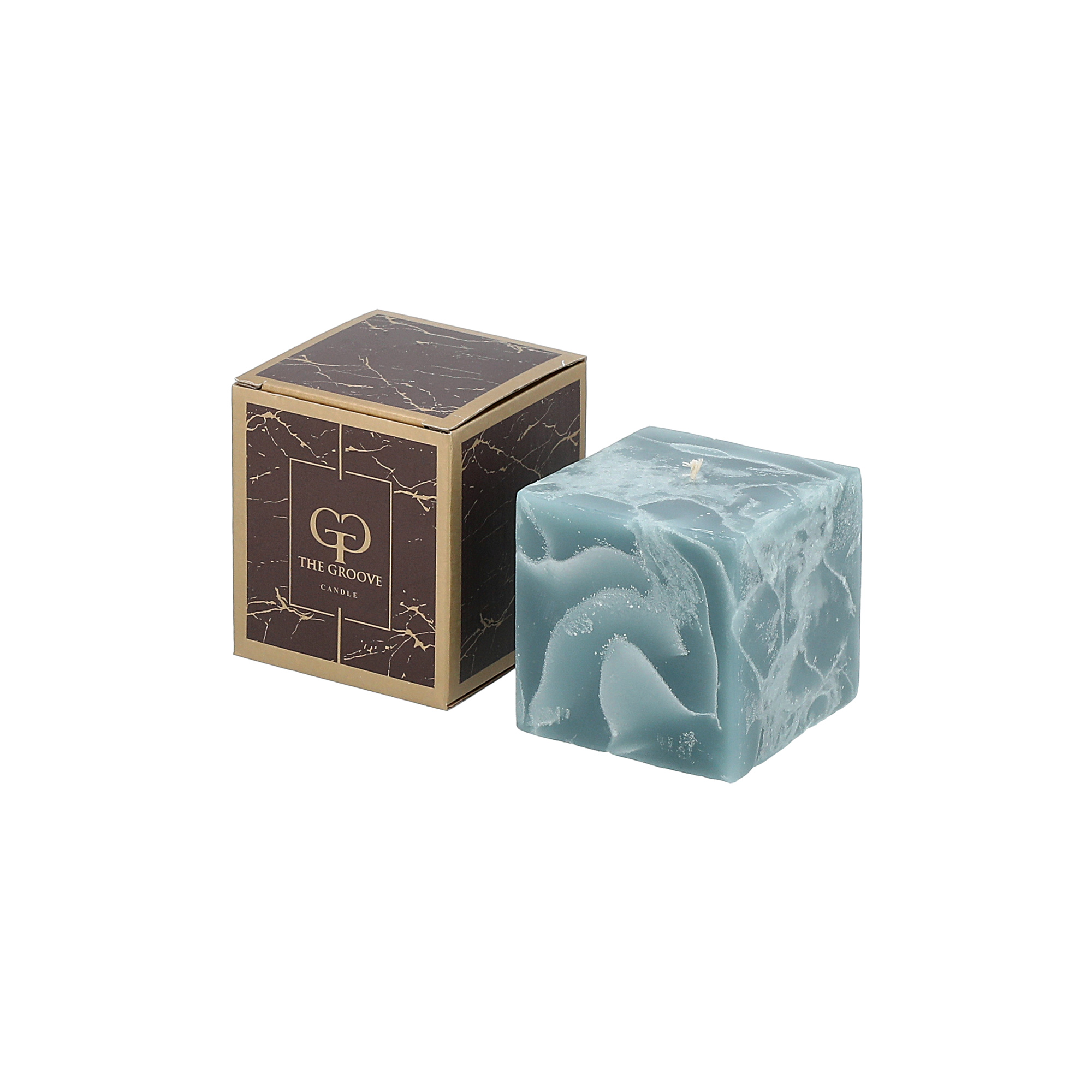 

Marble Square Candle 8*8*8 cm Light Green