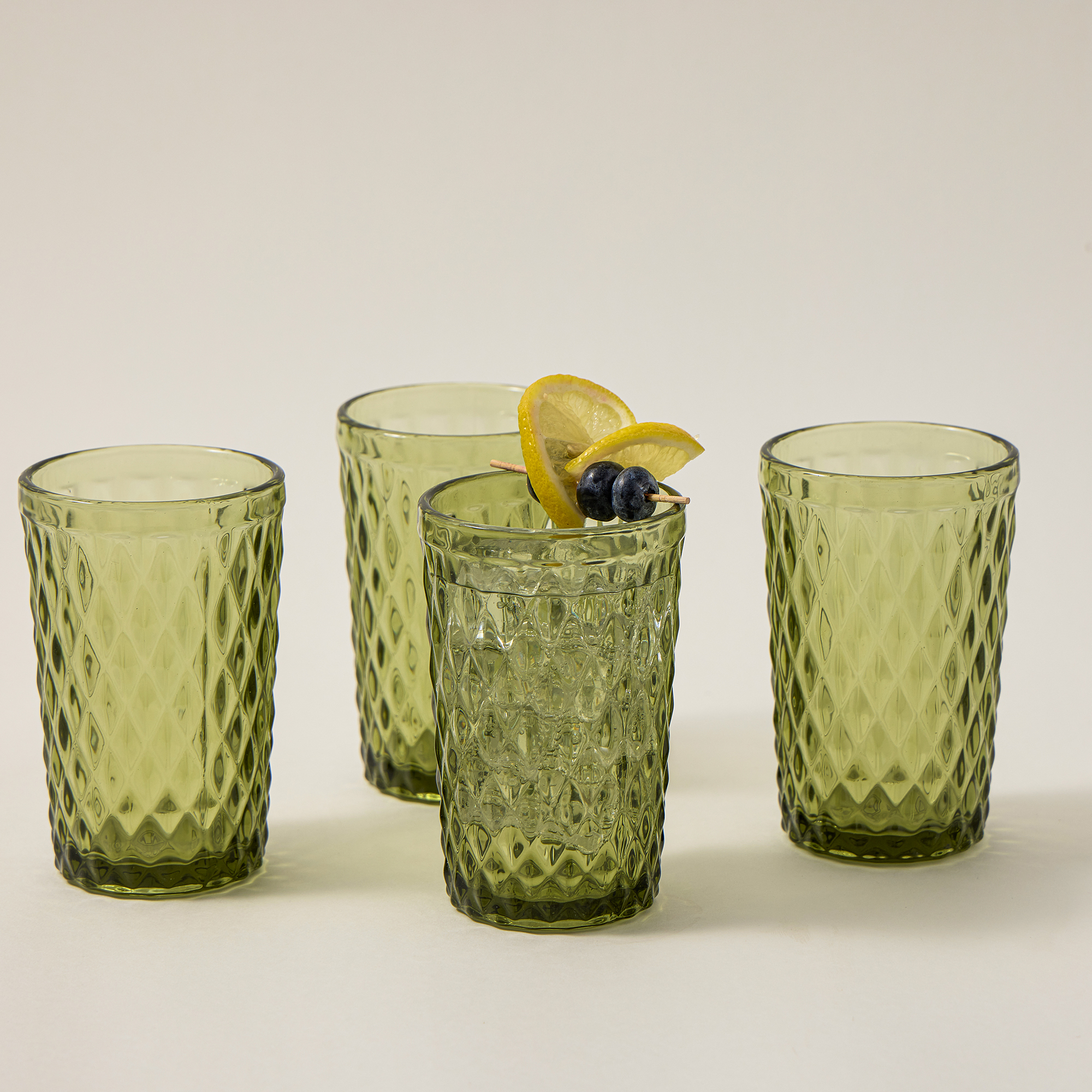 

4 Pcs Embossed Green Tumbler