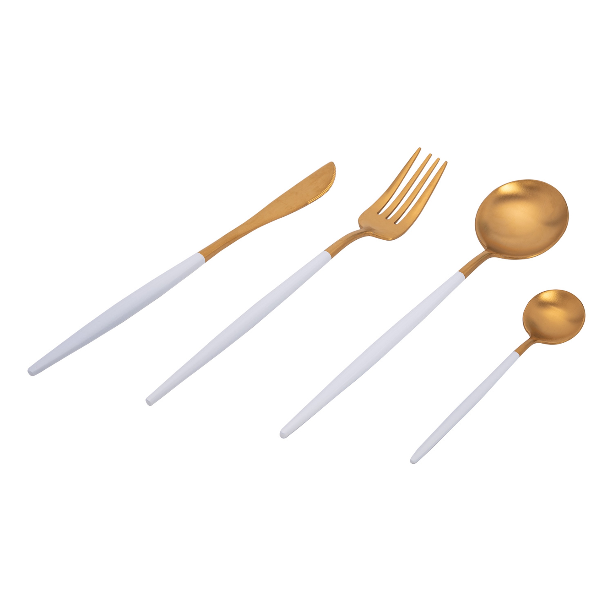 

La Mesa 16 Pieces Cutlery Set Gold And White