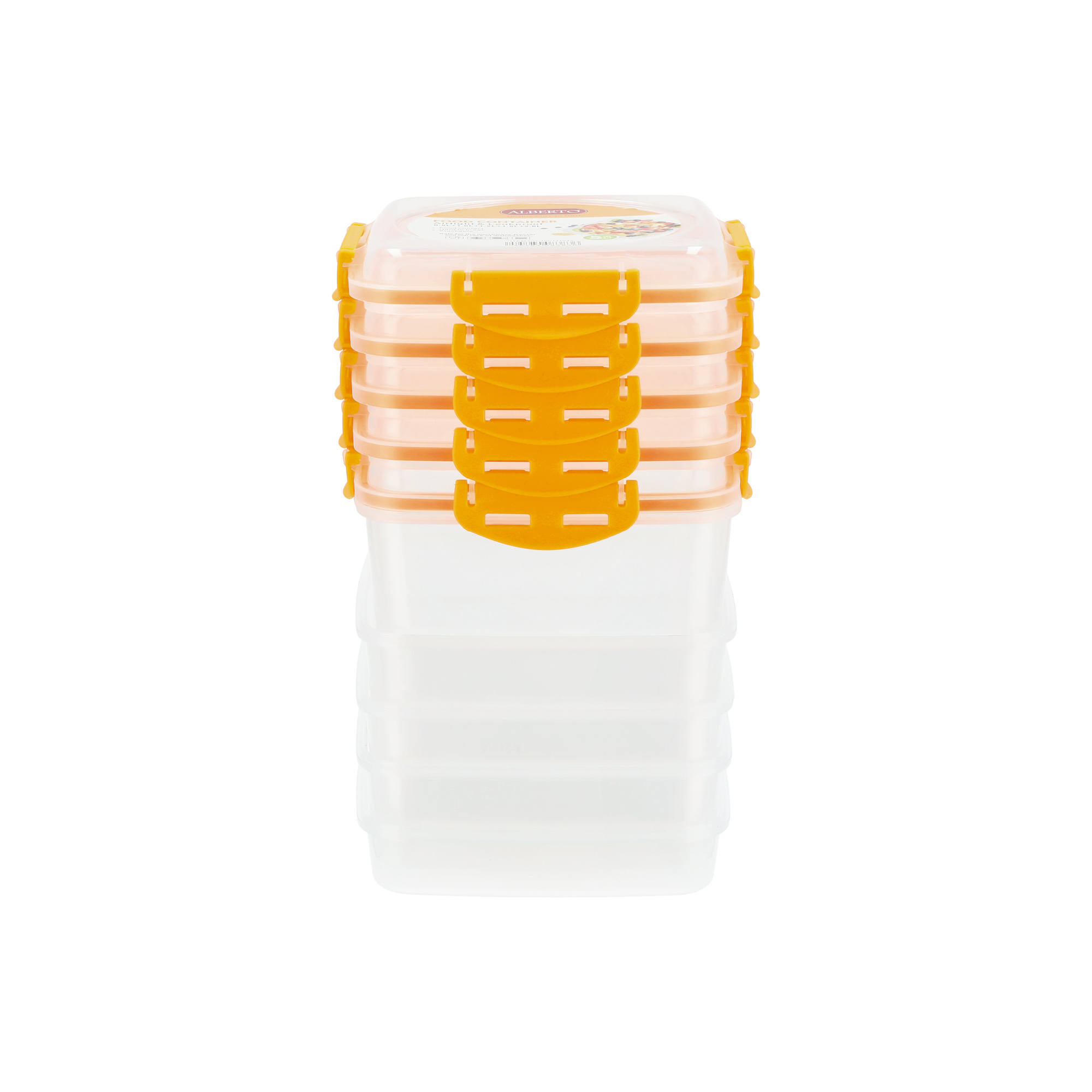 

Alberto transparent plastic square food storage with lids 5 pcs