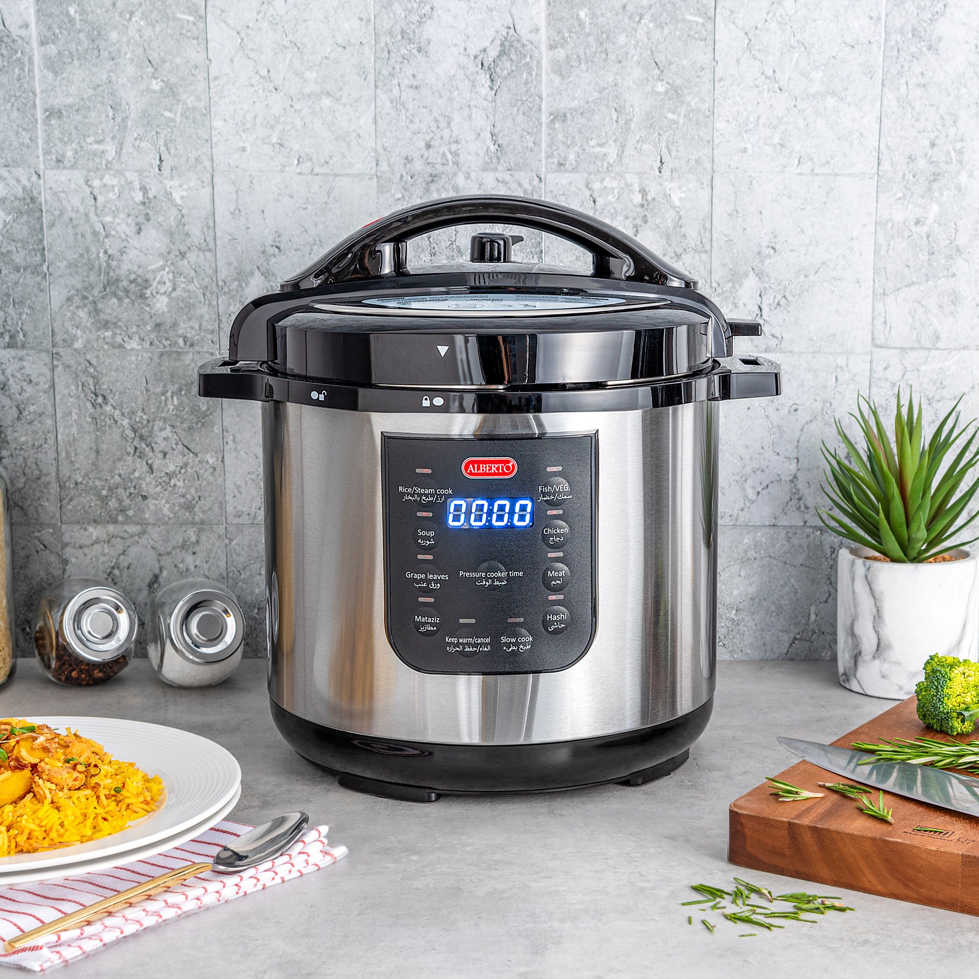 

Alberto 8L 1200W steel pressure cooker