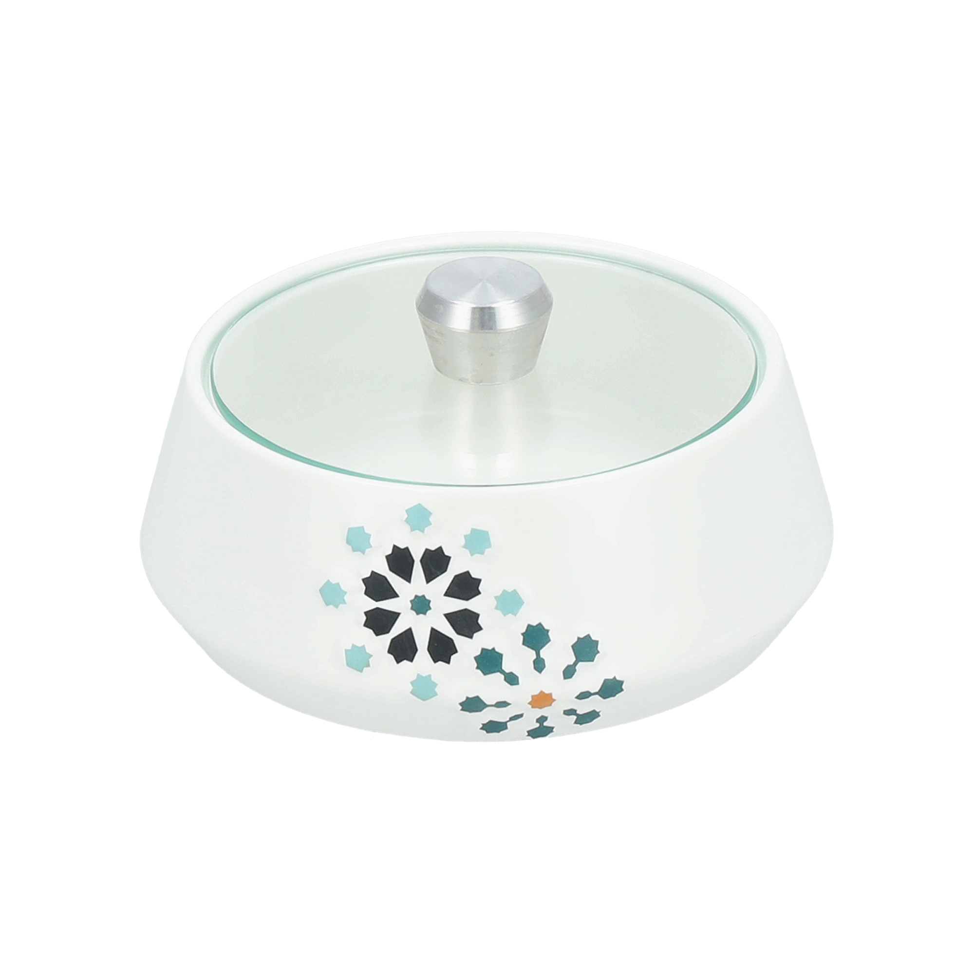 

Dallaty white porcelain date bowl with lid 15.5*15.5*10 cm